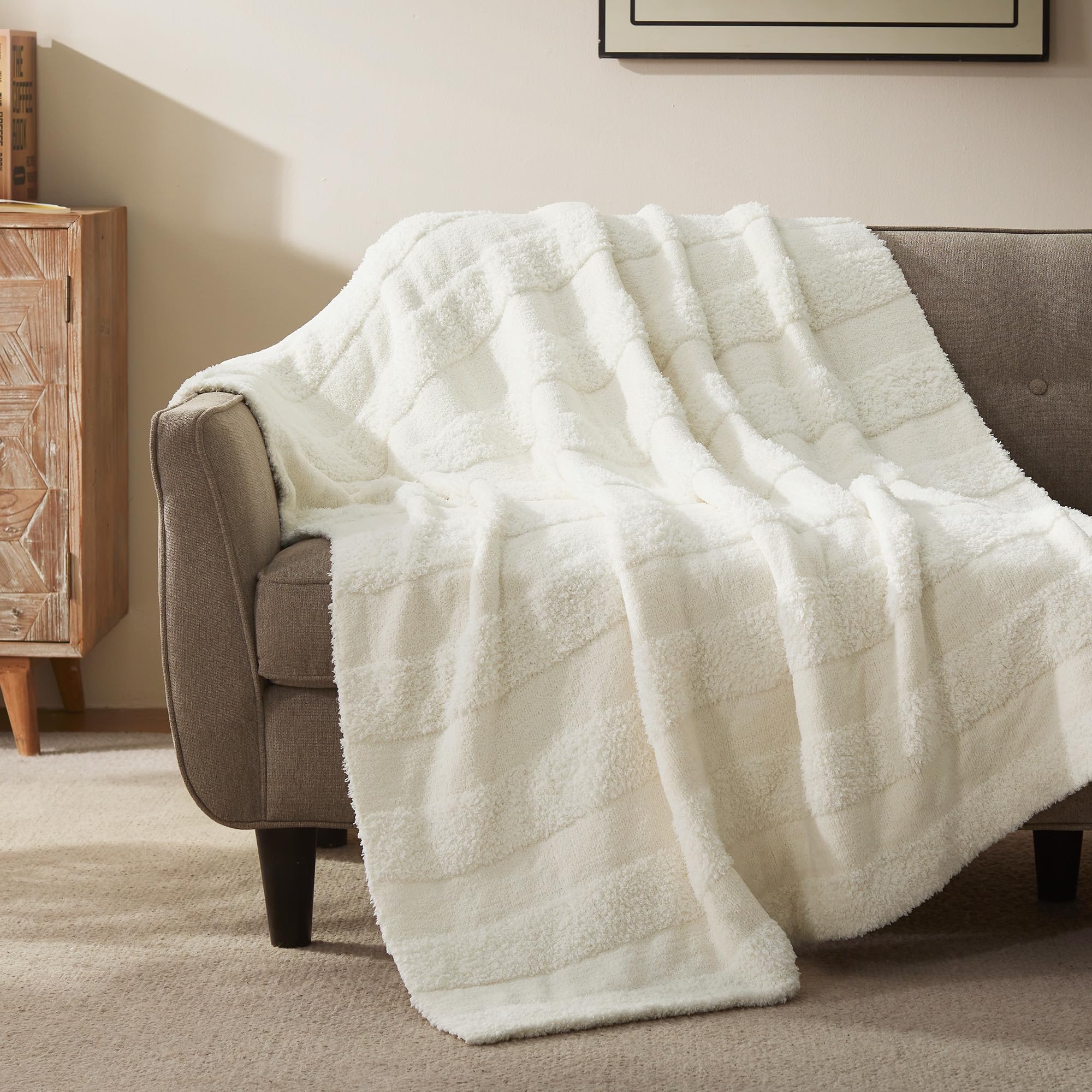 SLEEP ZONE Chenille Throw Blanket for Couch and Bed