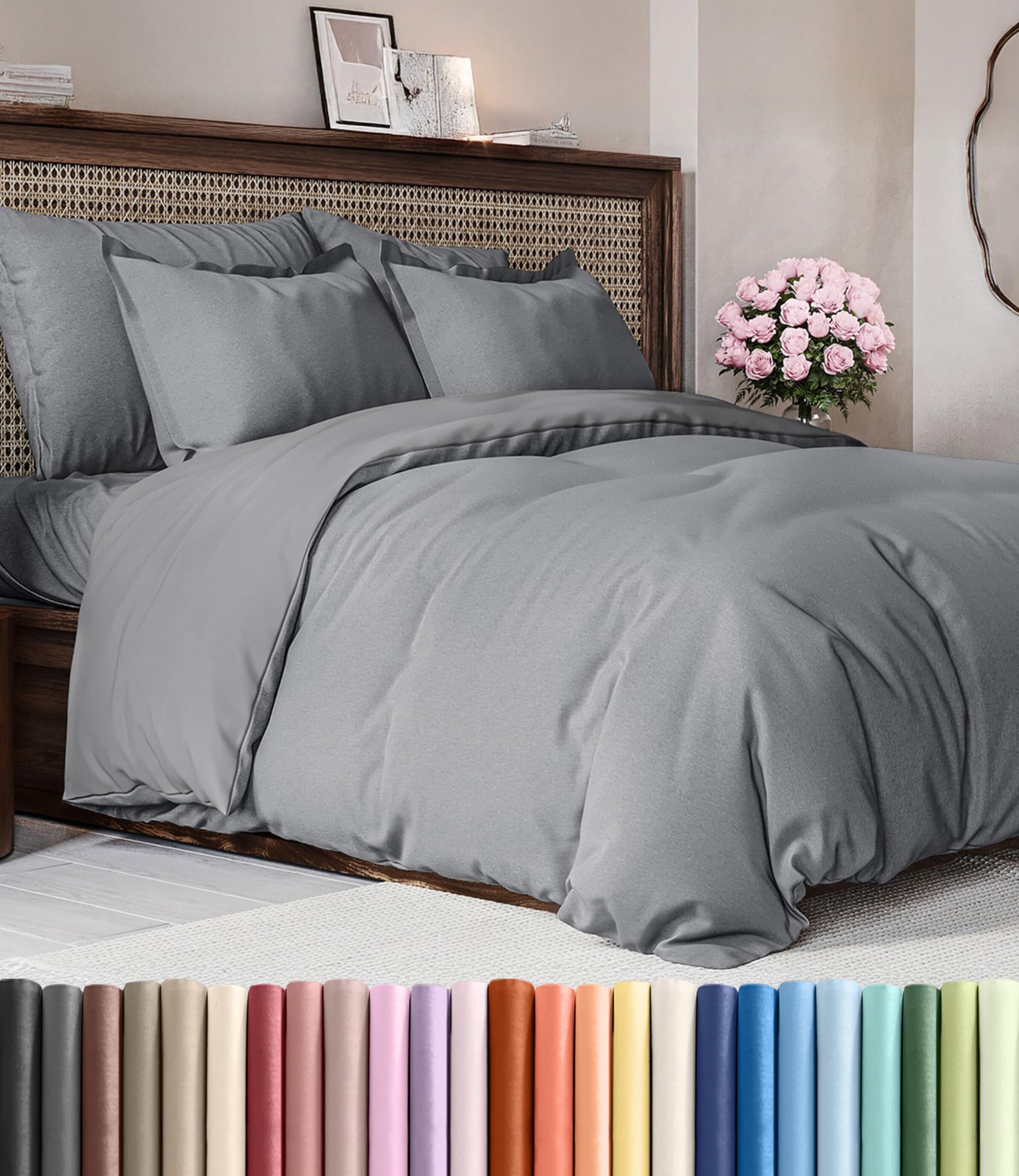 CGK Unlimited Duvet Cover - Extra Soft Duvet Cover with Pillow Shams for Women, Men, Kids & Teens - Comfy, Breathable, Hotel Luxury w/Zipper Closures & Ties
