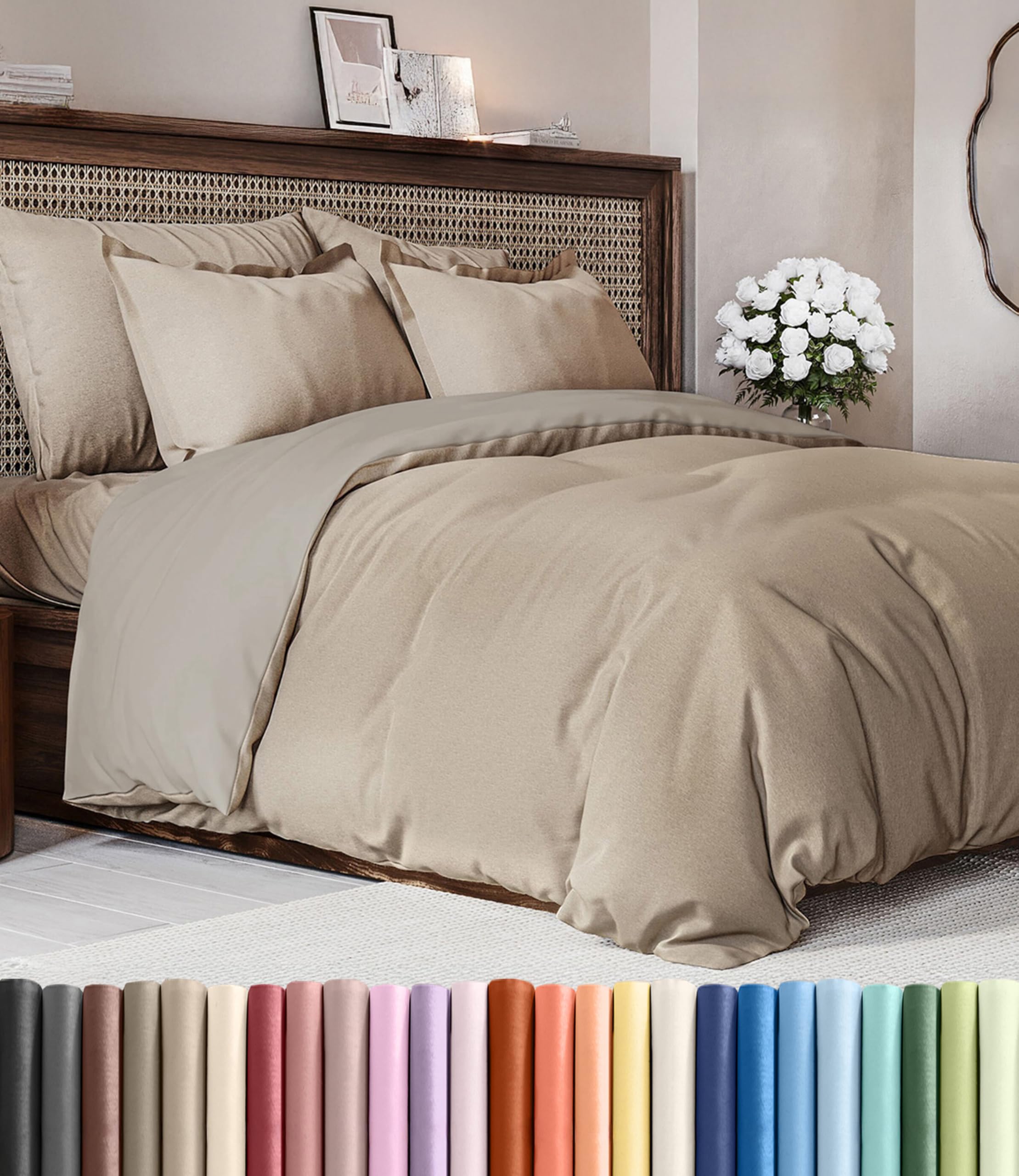 CGK Unlimited Duvet Cover - Extra Soft Duvet Cover with Pillow Shams for Women, Men, Kids & Teens - Comfy, Breathable, Hotel Luxury w/Zipper Closures & Ties