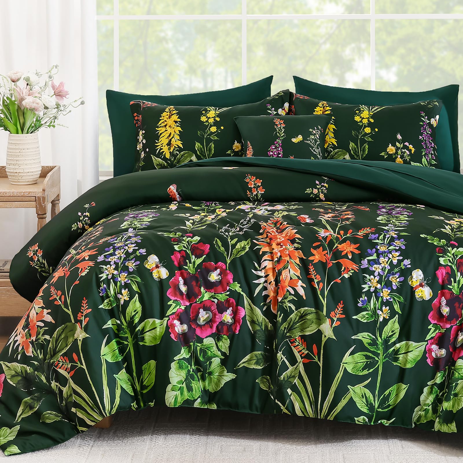 WONGS BEDDING Floral 8-Piece Comforter Set
