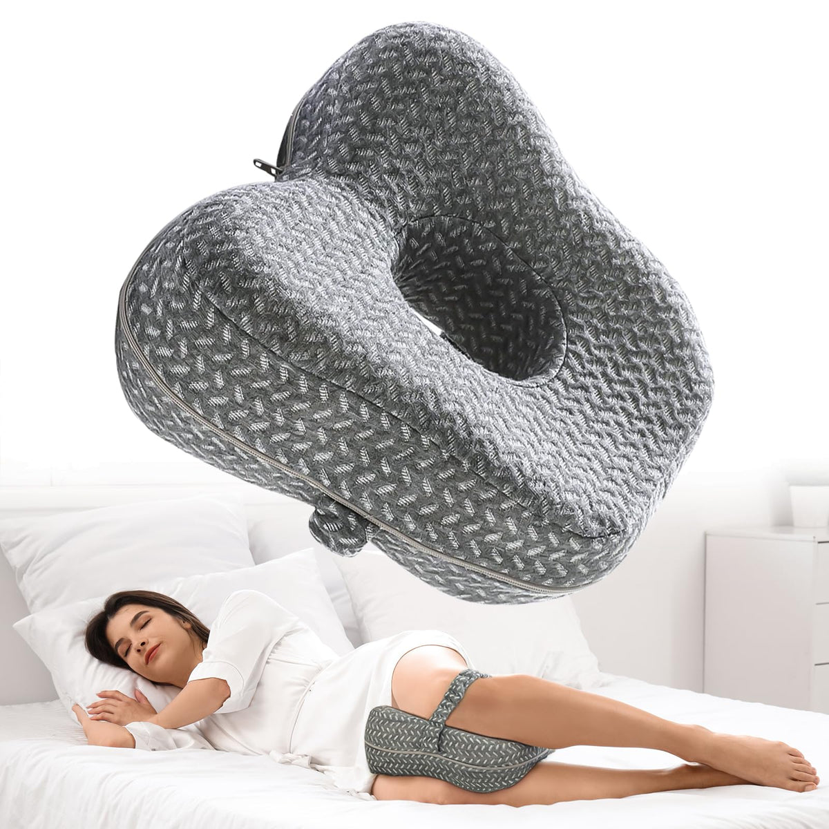 Valueest Memory Foam Knee Pillow for Side Sleepers
