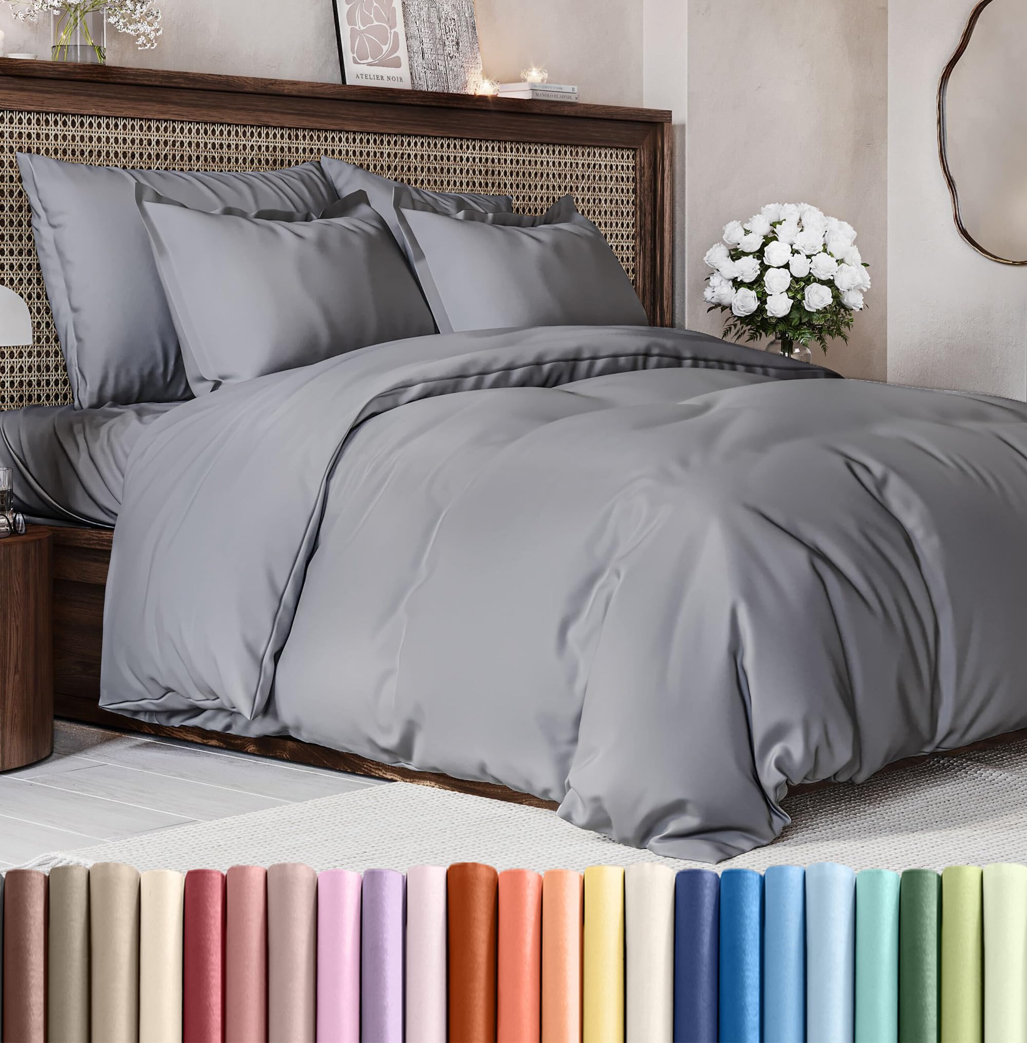 CGK Unlimited Duvet Cover - Extra Soft Duvet Cover with Pillow Shams for Women, Men, Kids & Teens - Comfy, Breathable, Hotel Luxury w/Zipper Closures & Ties