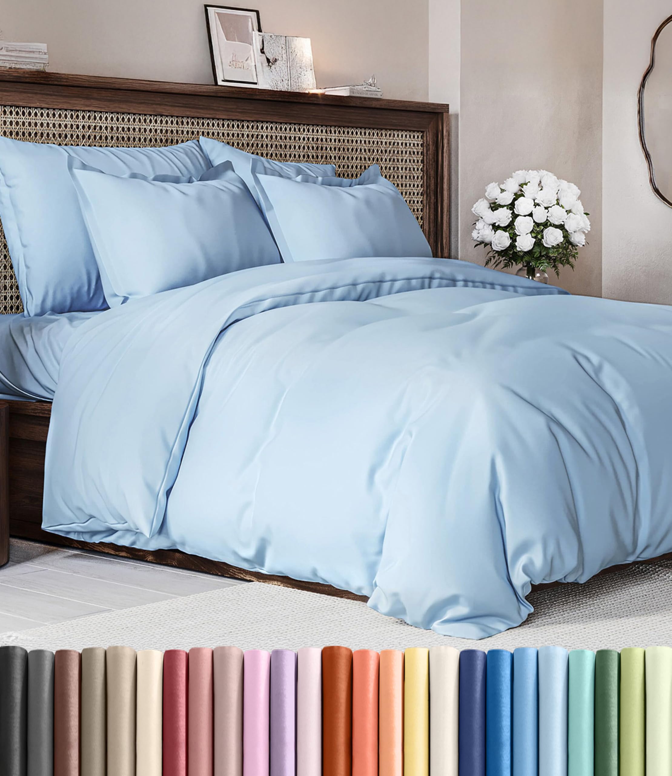 CGK Unlimited Duvet Cover - Extra Soft Duvet Cover with Pillow Shams for Women, Men, Kids & Teens - Comfy, Breathable, Hotel Luxury w/Zipper Closures & Ties