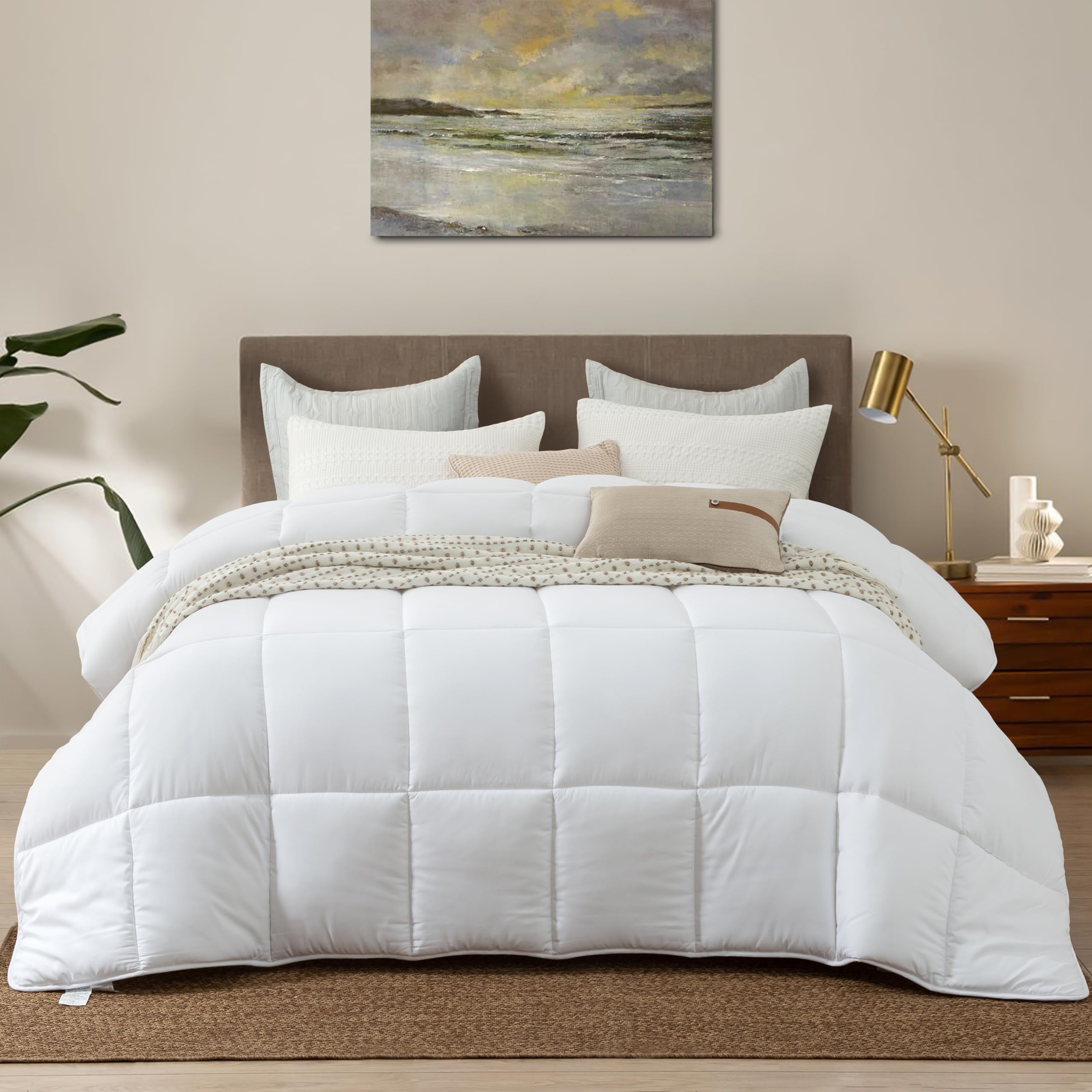 Dorrin Nessin Down Alternative Comforter All Season Duvet Insert,Double Brushed Microfiber Quilt Cover, Box Stitched with Corner Tabs