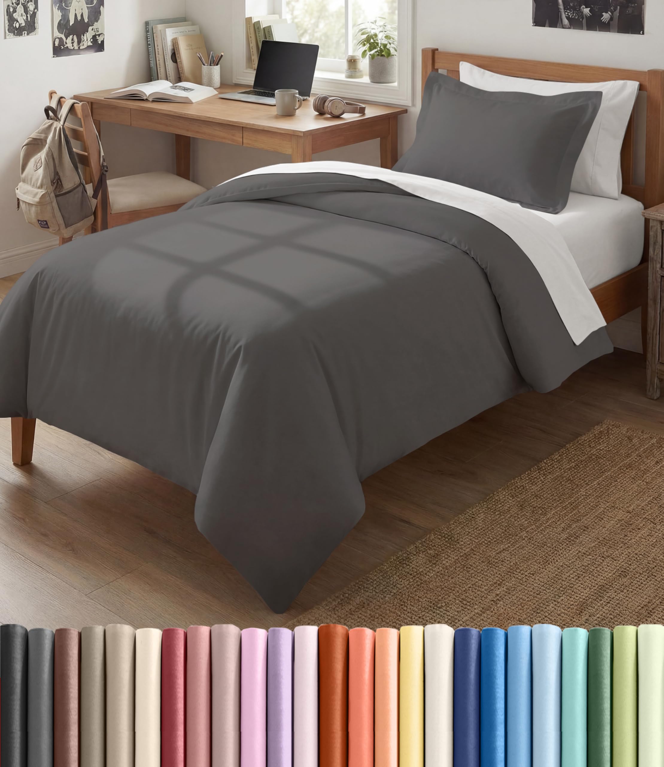 CGK Unlimited Duvet Cover - Extra Soft Duvet Cover with Pillow Shams for Women, Men, Kids & Teens - Comfy, Breathable, Hotel Luxury w/Zipper Closures & Ties