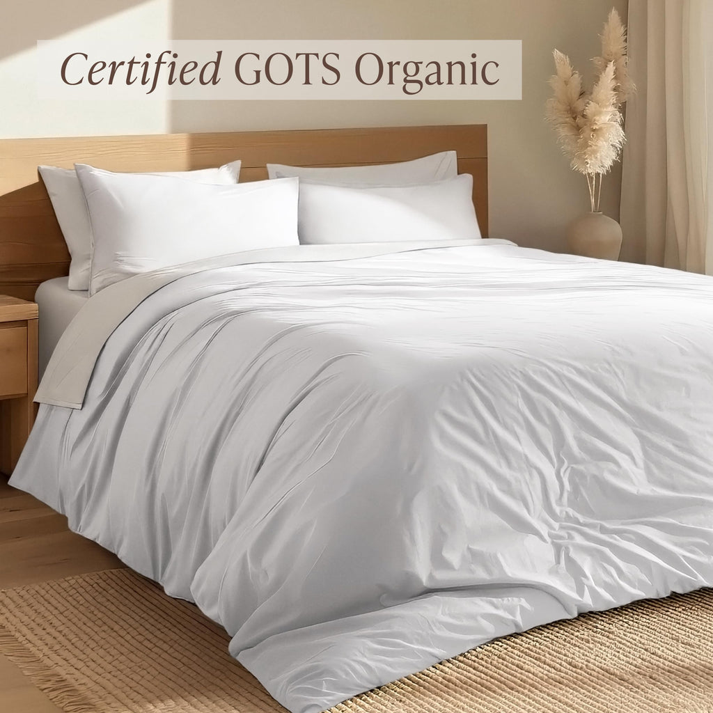 Bare Home Organic Cotton Percale Duvet Cover Set