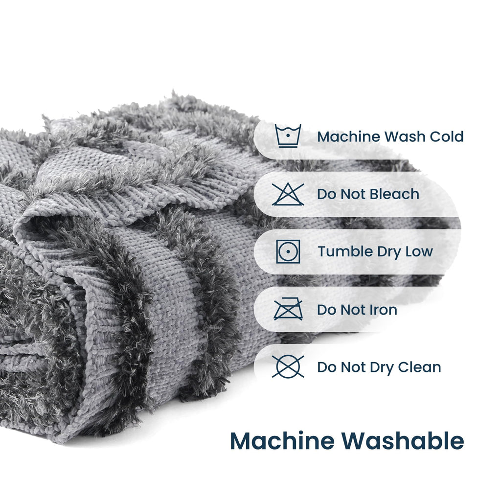 SLEEP ZONE Chenille Throw Blanket for Couch and Bed
