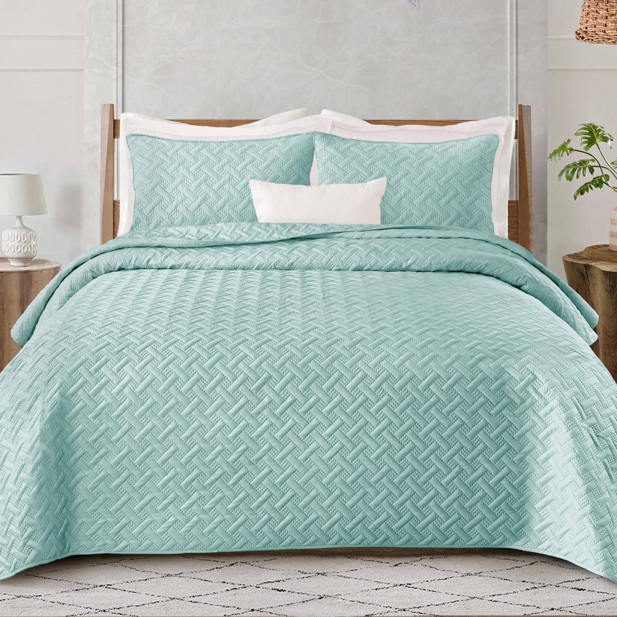 Exclusivo Mezcla Soft Quilt Set, Lightweight Quilts Bedspreads Coverlets Bedding Set for All Seasons