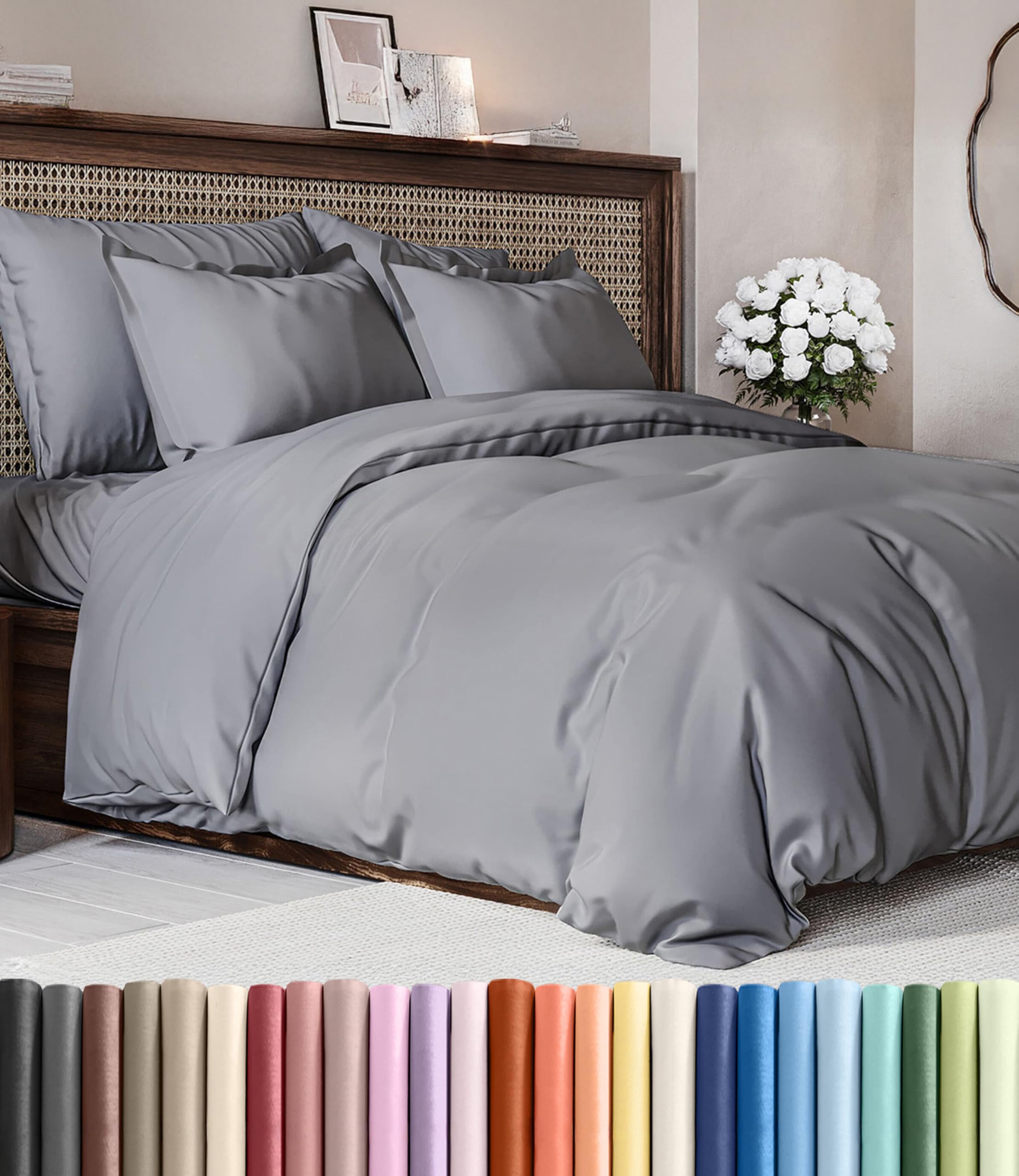 CGK Unlimited Duvet Cover - Extra Soft Duvet Cover with Pillow Shams for Women, Men, Kids & Teens - Comfy, Breathable, Hotel Luxury w/Zipper Closures & Ties