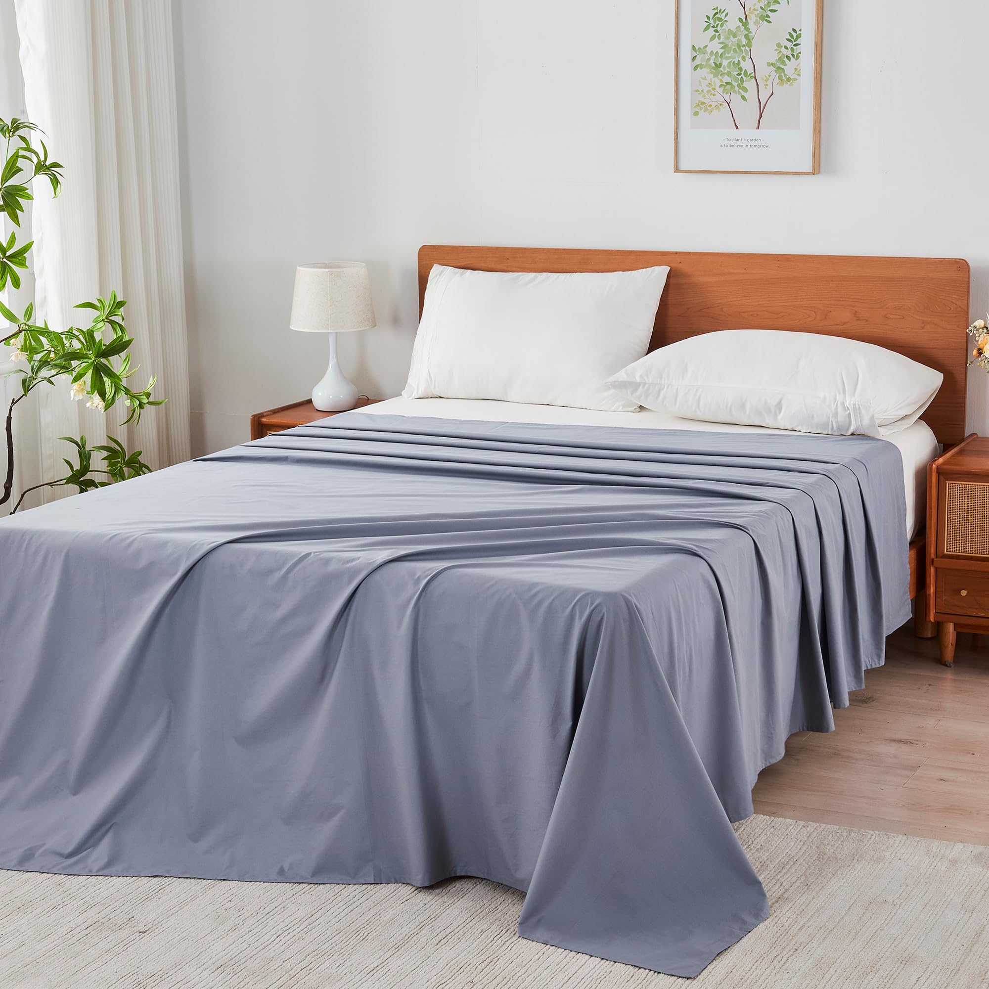 HOMTEC 200TC 100% Cotton Flat Sheet