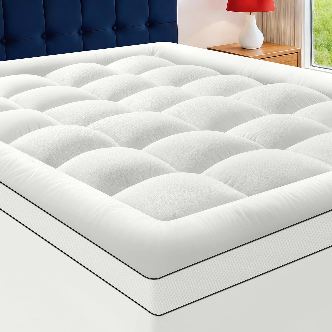 SurChic Extra-Thick Cooling Mattress Topper for Back Pain