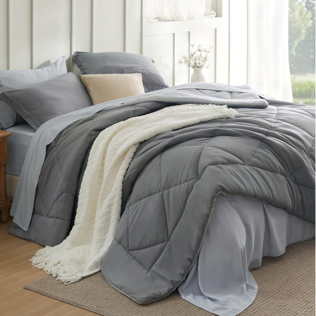 Bedsure Comforter Set - Reversible Comforters Bed Set, Bed in a Bag with Comforter, Sheets, Pillowcases & Shams