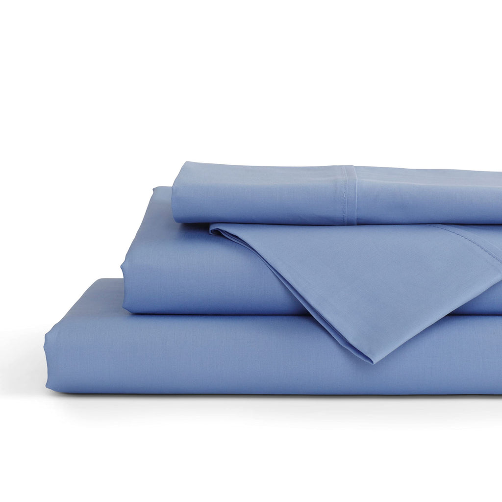 Linen Home 100% Cotton Percale Sheet Set - Deep Pocket Fitted Sheet Fits Mattress Upto 15", Pillowcases, Breathable Flat Sheet