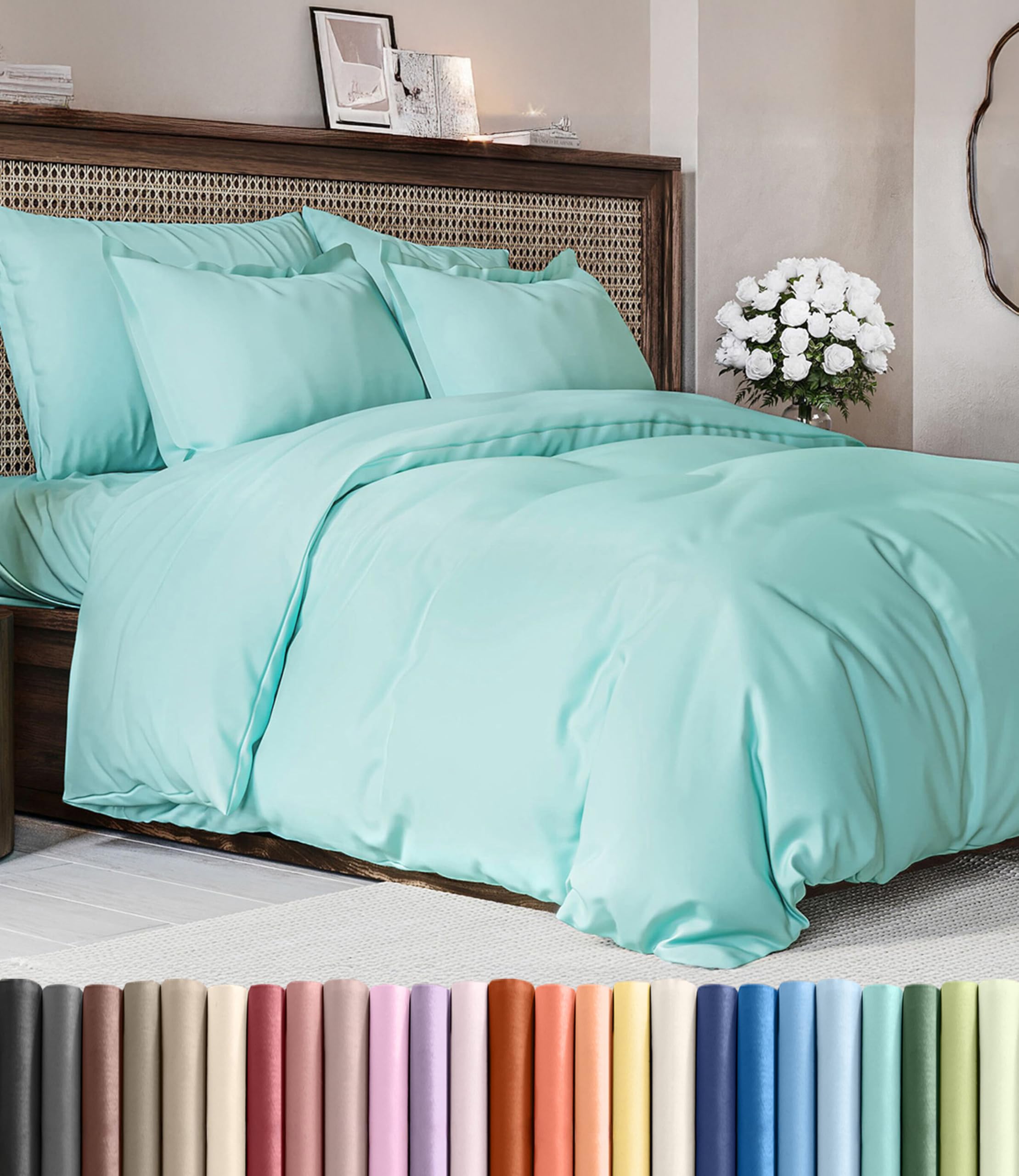 CGK Unlimited Duvet Cover - Extra Soft Duvet Cover with Pillow Shams for Women, Men, Kids & Teens - Comfy, Breathable, Hotel Luxury w/Zipper Closures & Ties
