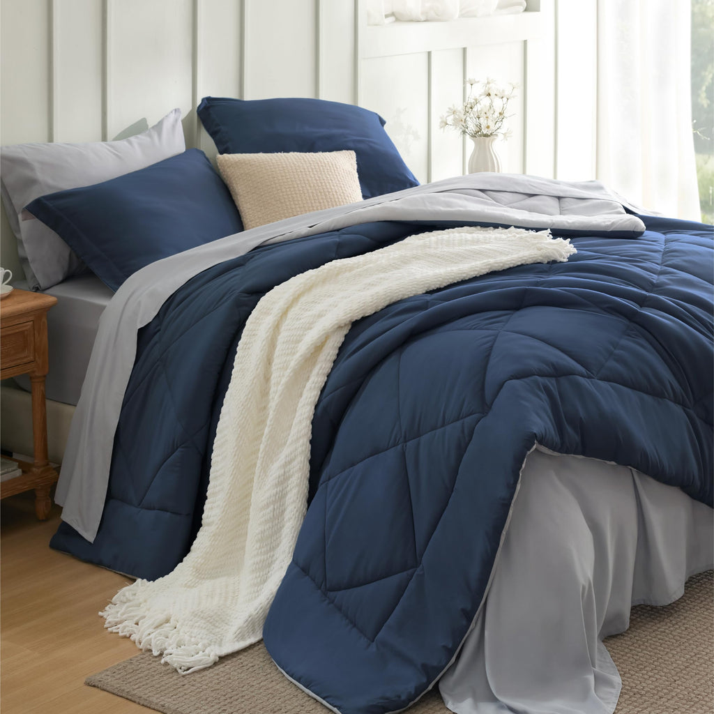Bedsure Comforter Set - Reversible Comforters Bed Set, Bed in a Bag with Comforter, Sheets, Pillowcases & Shams