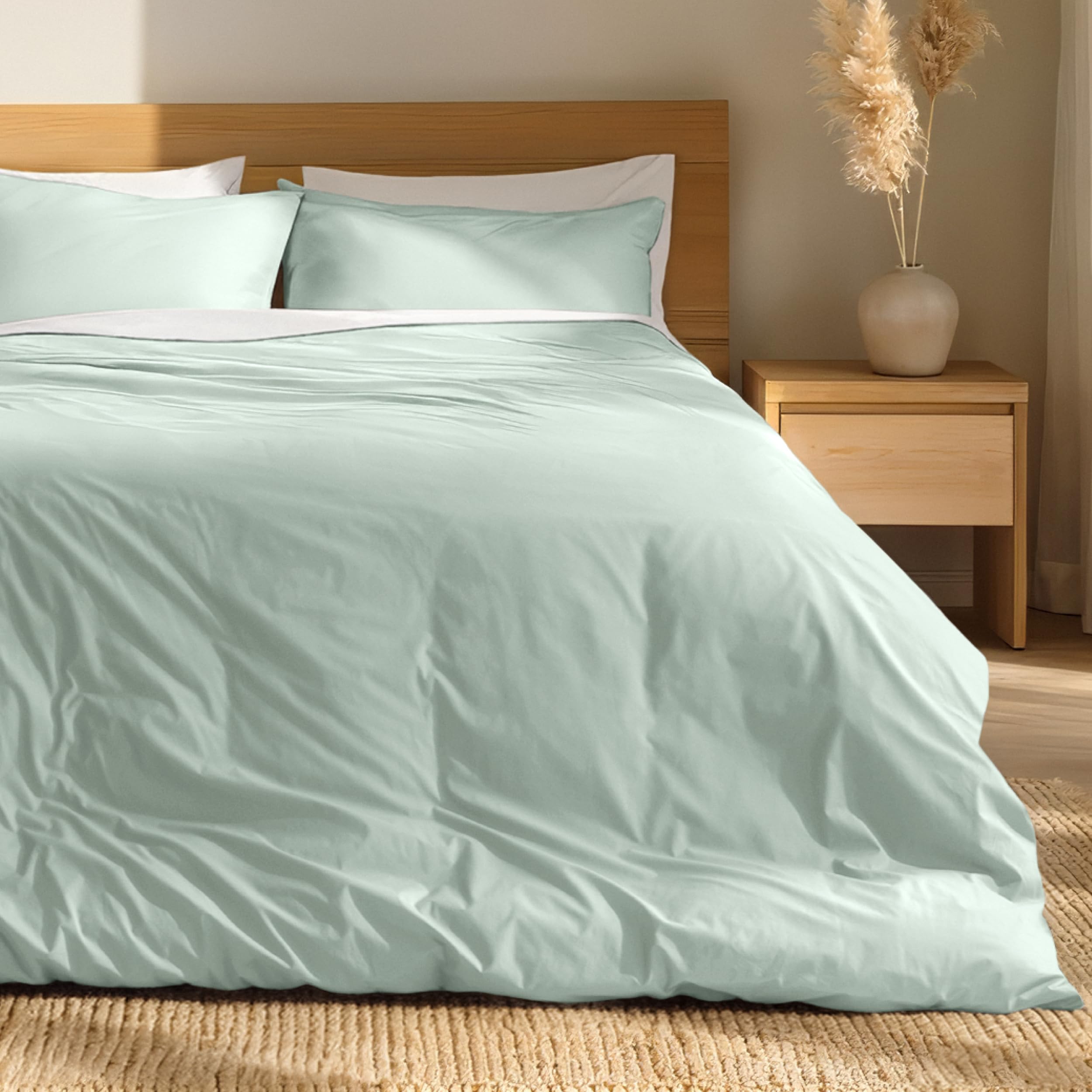 Bare Home Organic Cotton Percale Duvet Cover Set