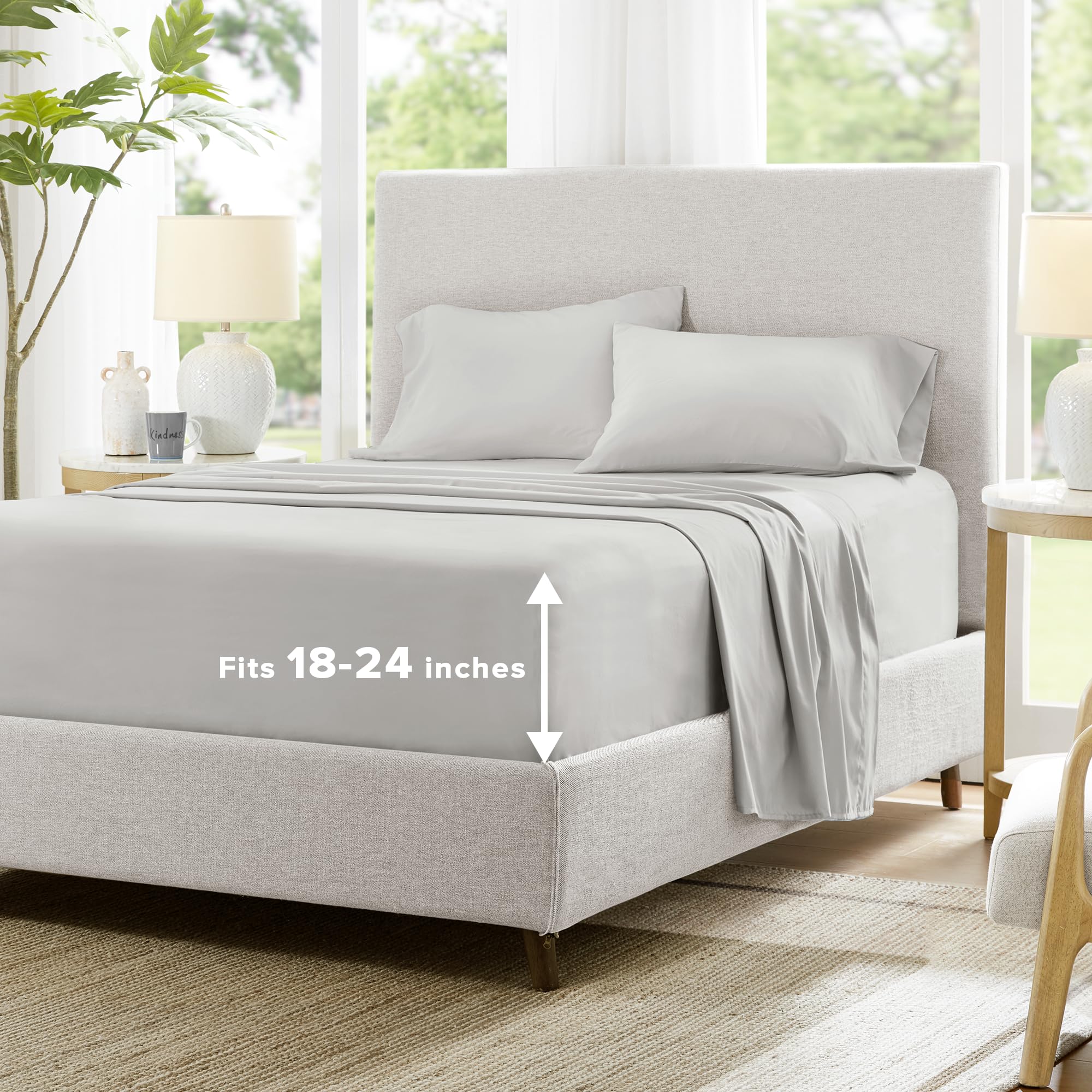 All Around Elastic-Warm Weather for Night Sweats Coolmax Cooling Sheets Moisture Wicking Super Soft