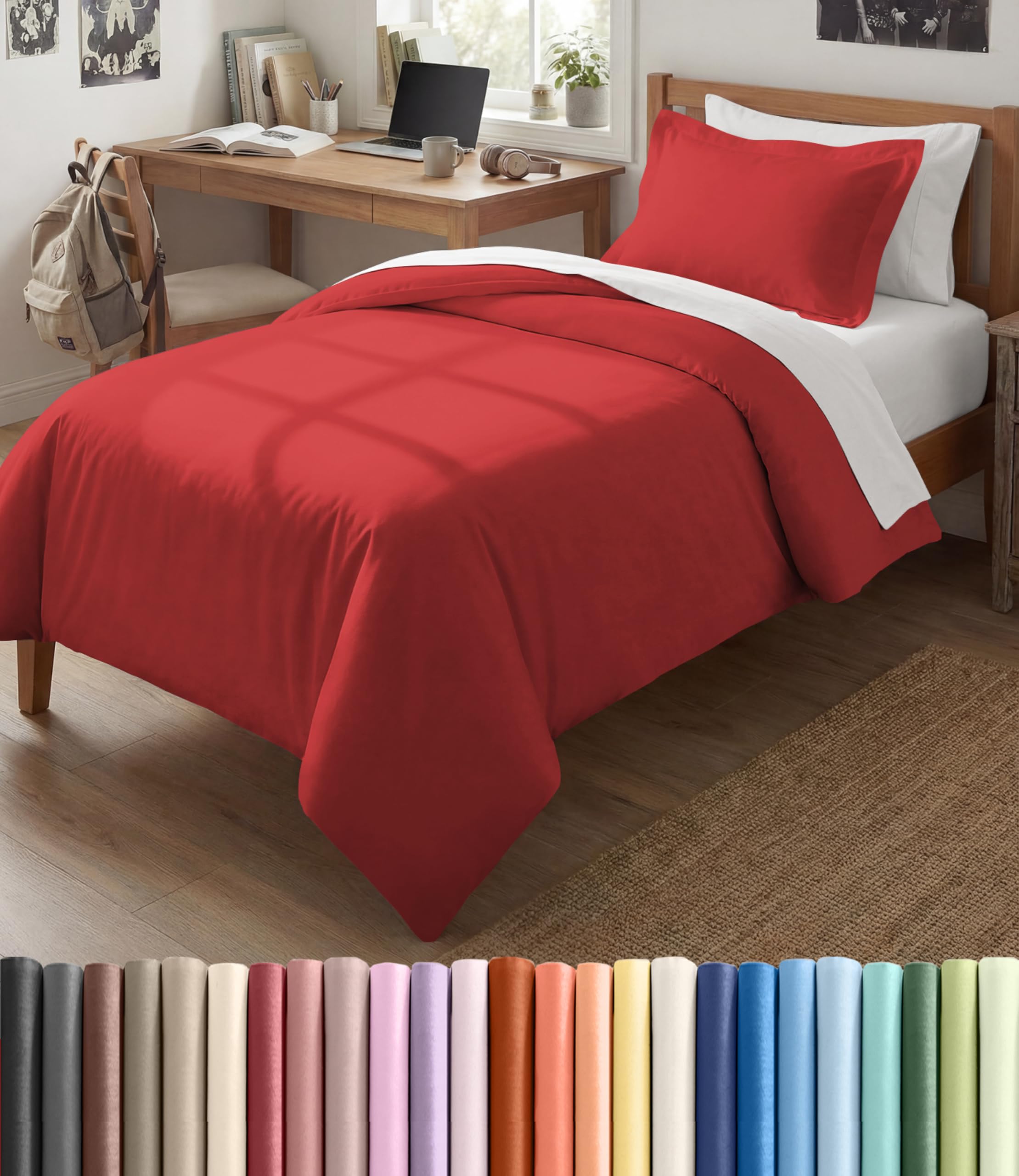 CGK Unlimited Duvet Cover - Extra Soft Duvet Cover with Pillow Shams for Women, Men, Kids & Teens - Comfy, Breathable, Hotel Luxury w/Zipper Closures & Ties