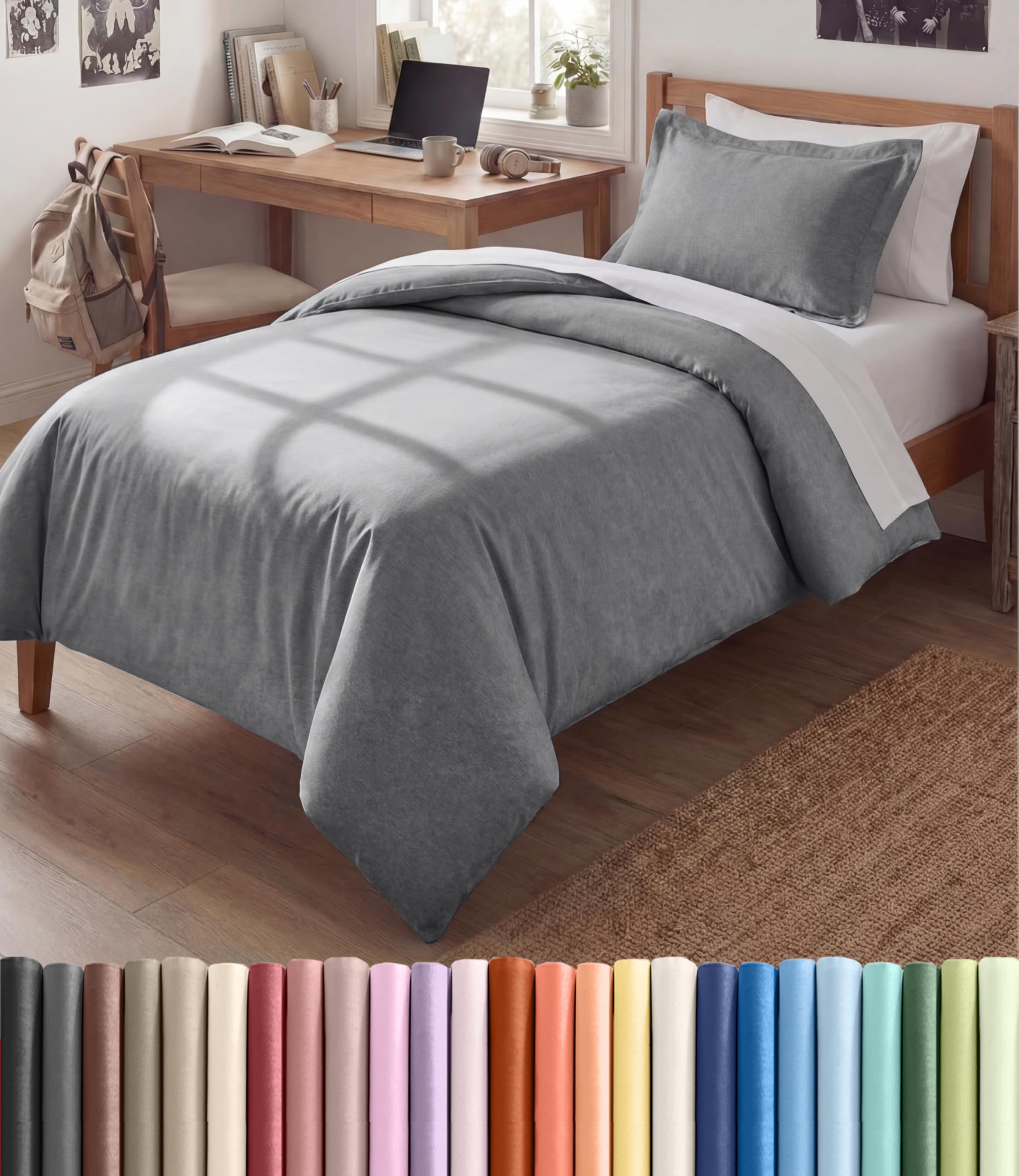 CGK Unlimited Duvet Cover - Extra Soft Duvet Cover with Pillow Shams for Women, Men, Kids & Teens - Comfy, Breathable, Hotel Luxury w/Zipper Closures & Ties