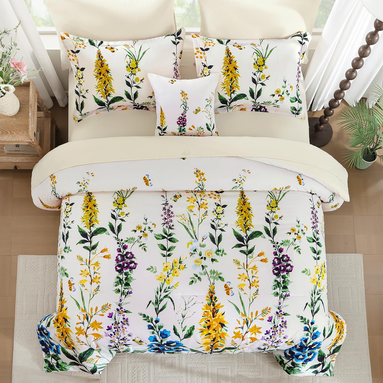 WONGS BEDDING Floral 8-Piece Comforter Set