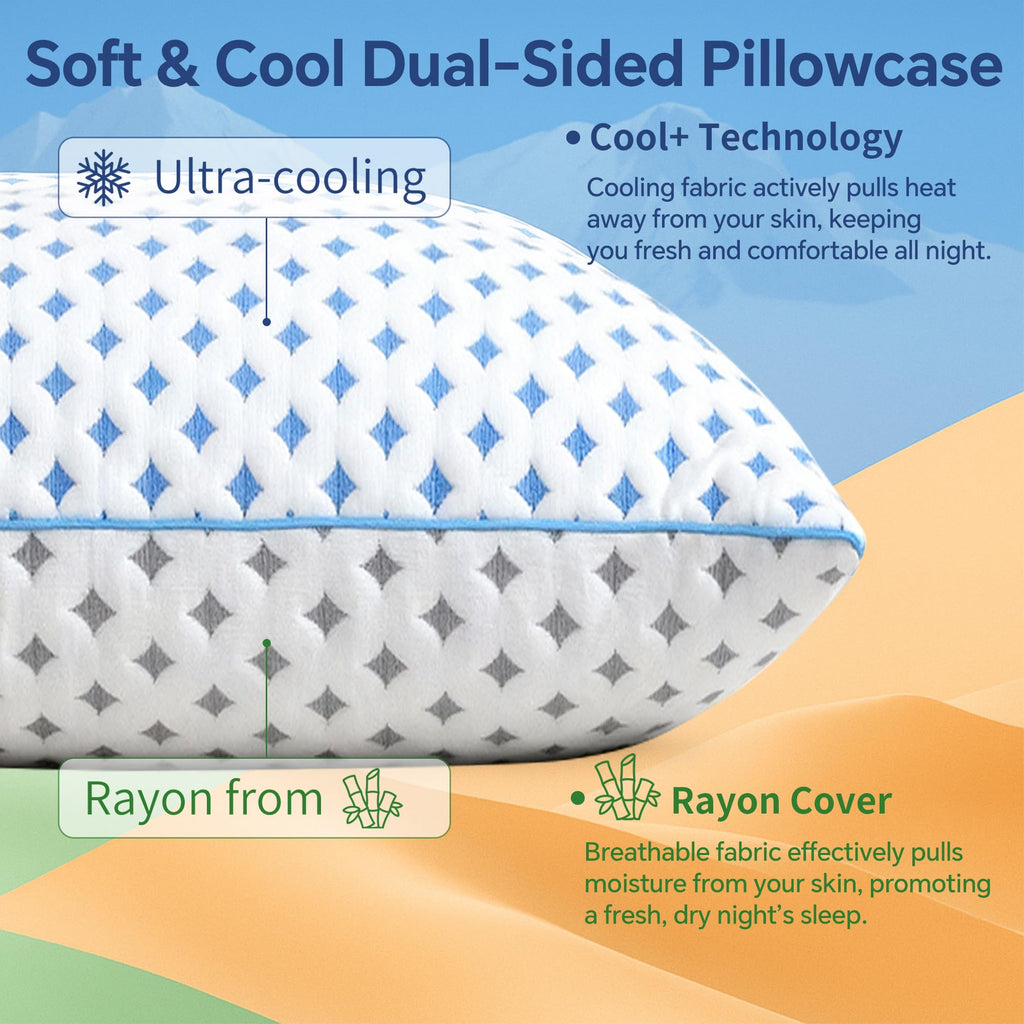 LOVELYREST Memory Foam Pillow – Cooling Pillow for Sleeping, Firm, and Breathable Design for Hot, Side, Back, and Stomach Sleepers