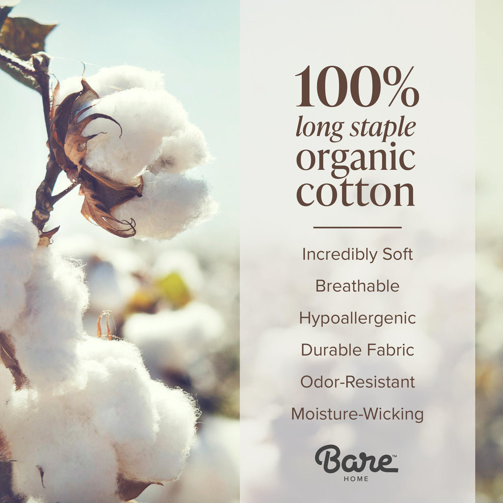 Bare Home Organic Cotton Sateen Pillowcase Set
