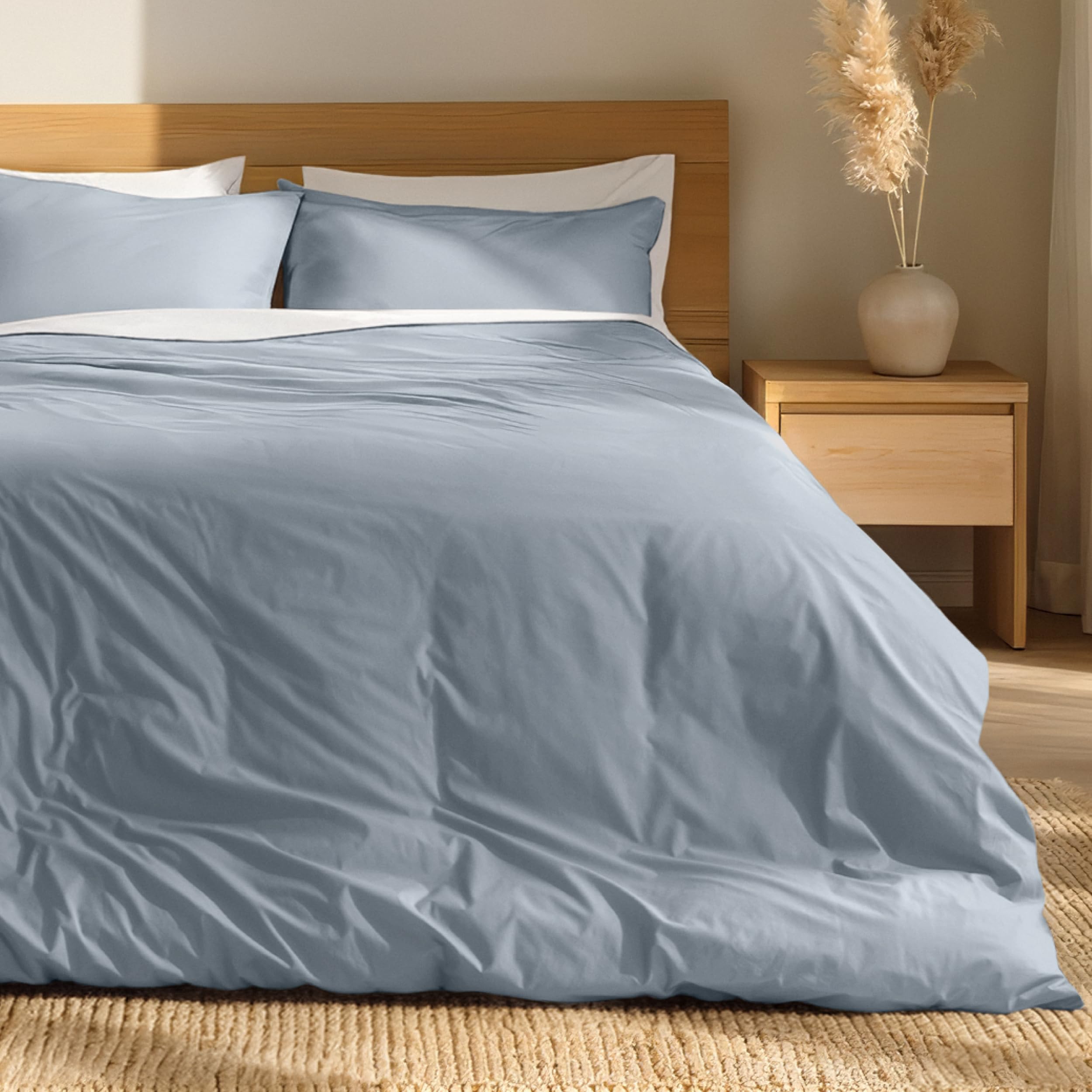 Bare Home Organic Cotton Percale Duvet Cover Set