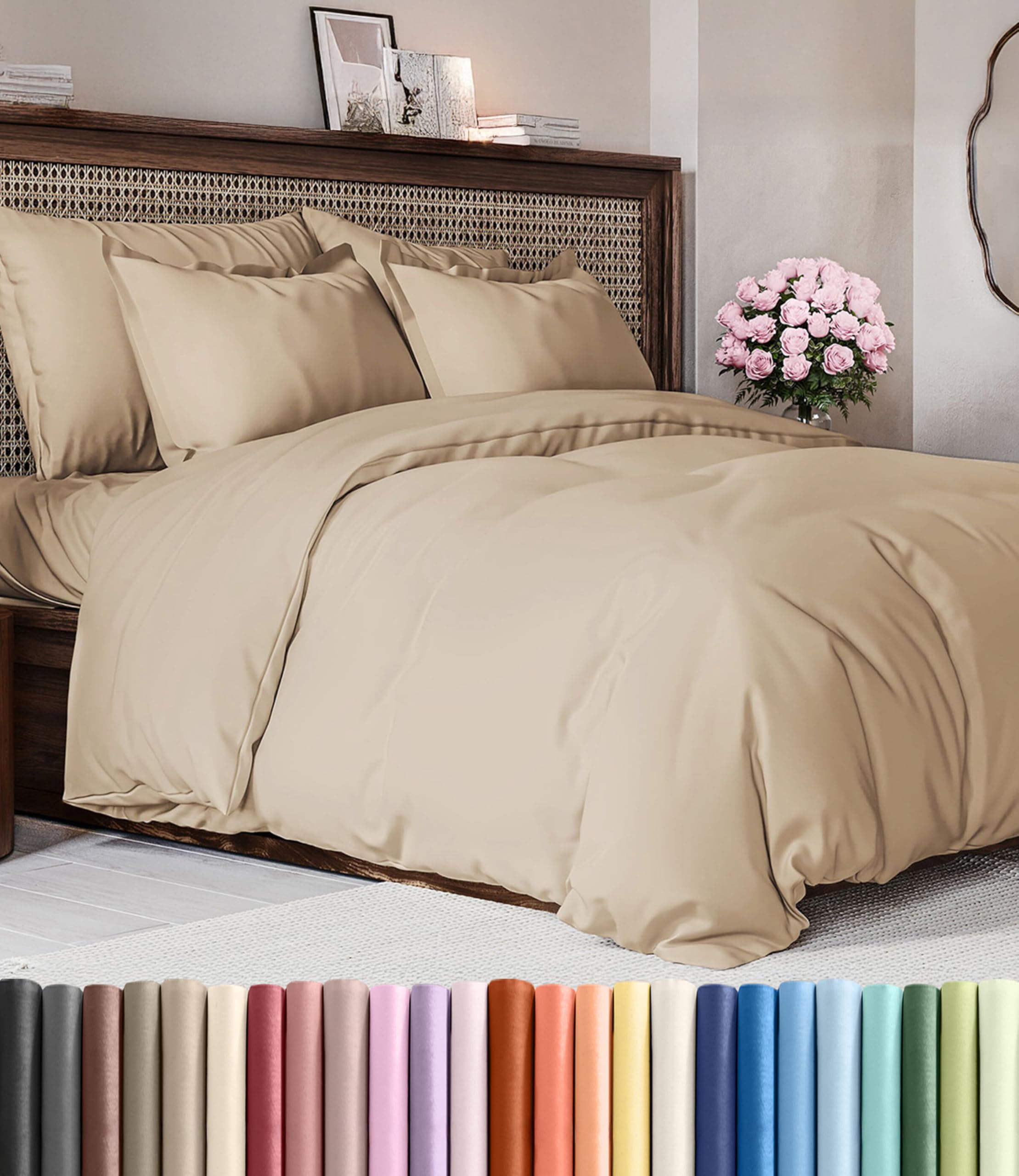 CGK Unlimited Duvet Cover - Extra Soft Duvet Cover with Pillow Shams for Women, Men, Kids & Teens - Comfy, Breathable, Hotel Luxury w/Zipper Closures & Ties