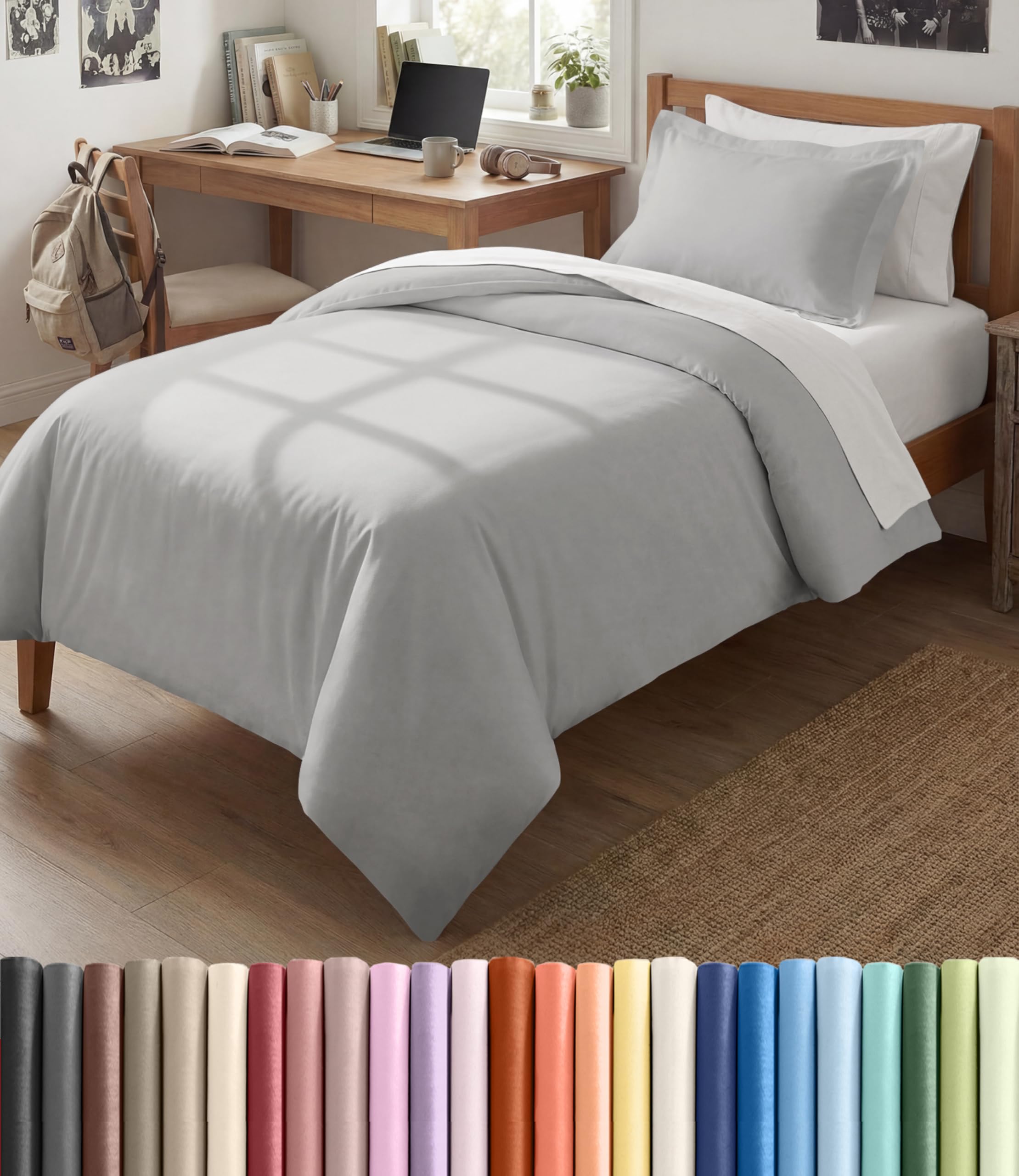 CGK Unlimited Duvet Cover - Extra Soft Duvet Cover with Pillow Shams for Women, Men, Kids & Teens - Comfy, Breathable, Hotel Luxury w/Zipper Closures & Ties