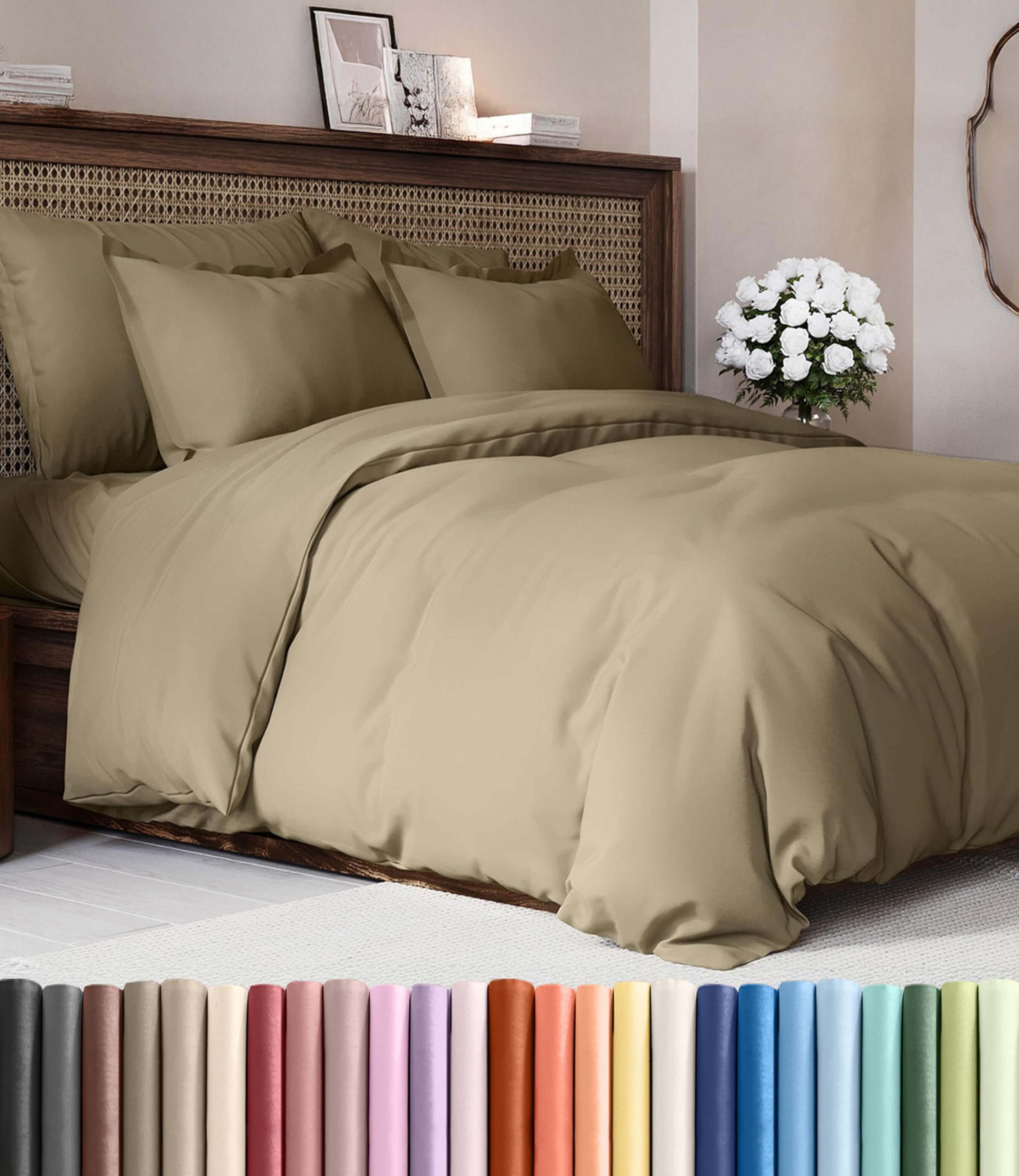 CGK Unlimited Duvet Cover - Extra Soft Duvet Cover with Pillow Shams for Women, Men, Kids & Teens - Comfy, Breathable, Hotel Luxury w/Zipper Closures & Ties