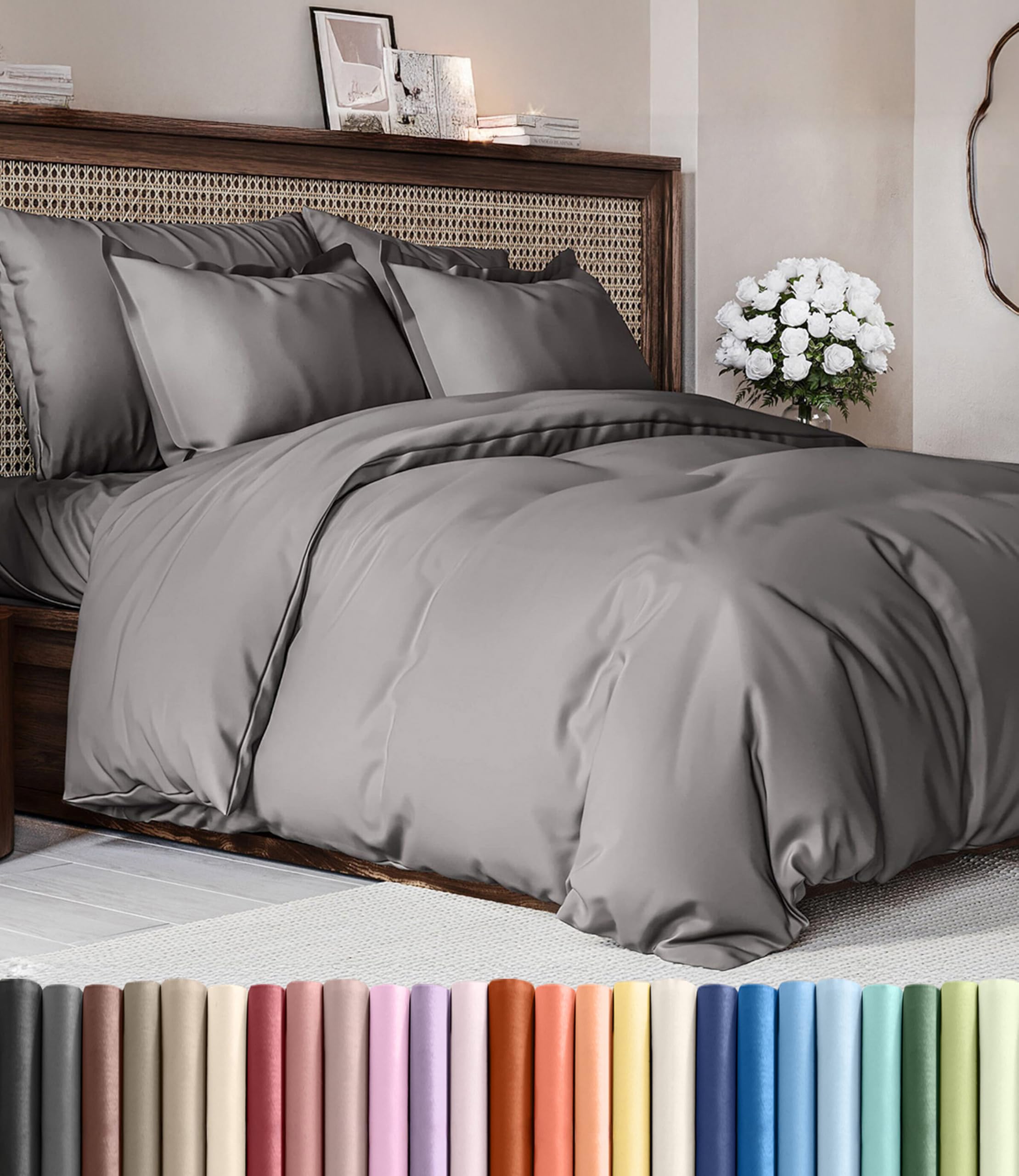 CGK Unlimited Duvet Cover - Extra Soft Duvet Cover with Pillow Shams for Women, Men, Kids & Teens - Comfy, Breathable, Hotel Luxury w/Zipper Closures & Ties