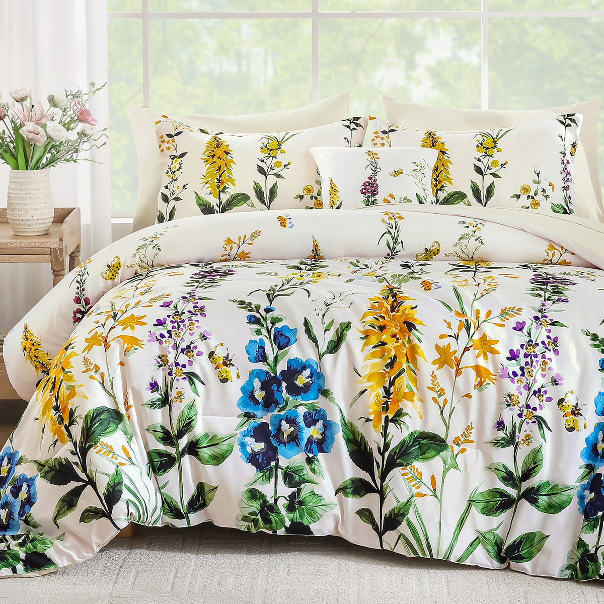 WONGS BEDDING Floral 8-Piece Comforter Set