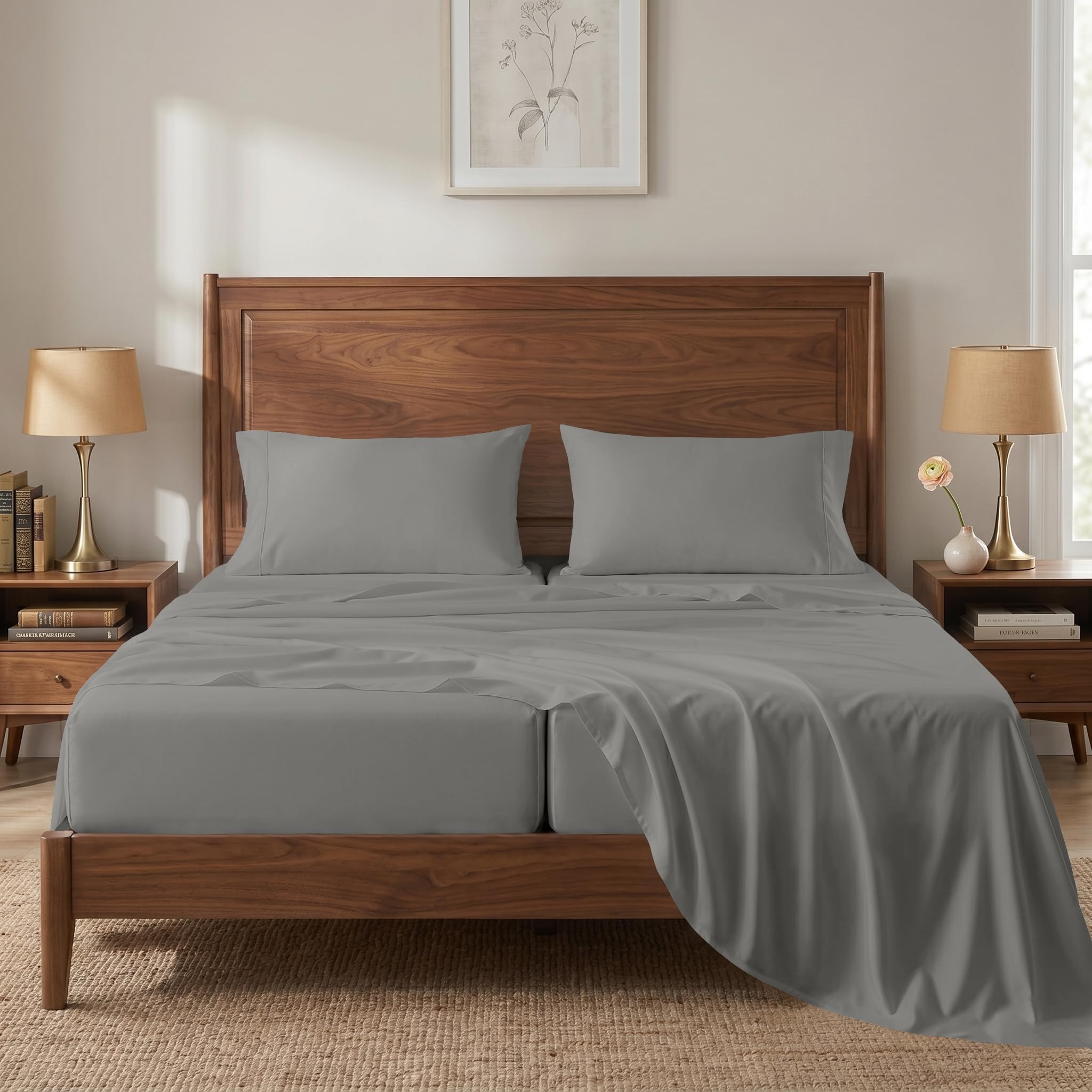 100% Cotton Sateen 500TC Sheet Set - Moonstruck