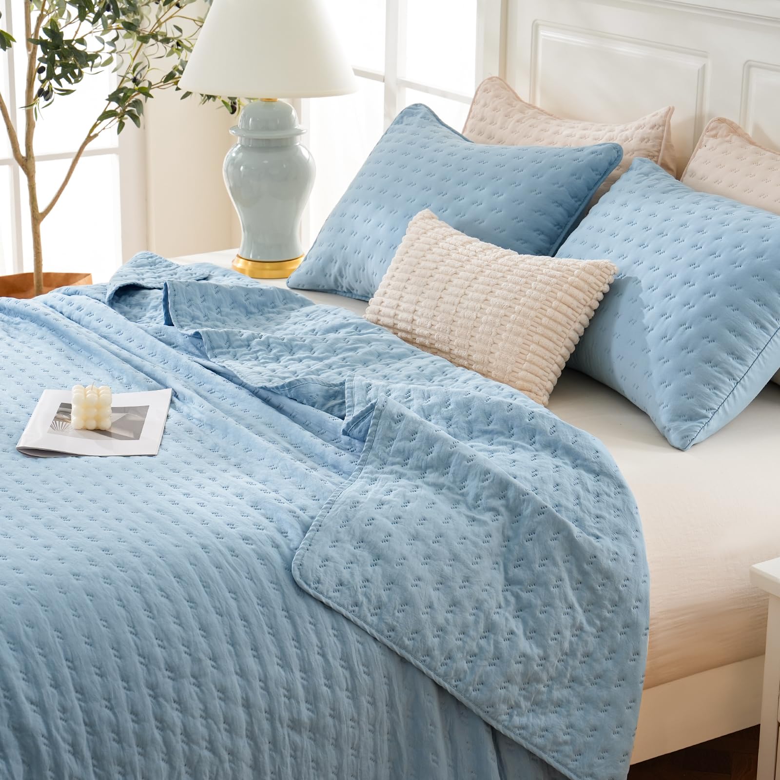 HiSnug Quilt Bedding Set, Reversible Lightweight Bed Spreads OversizedQuilted Bedspread for All Seasons, Soft Washable