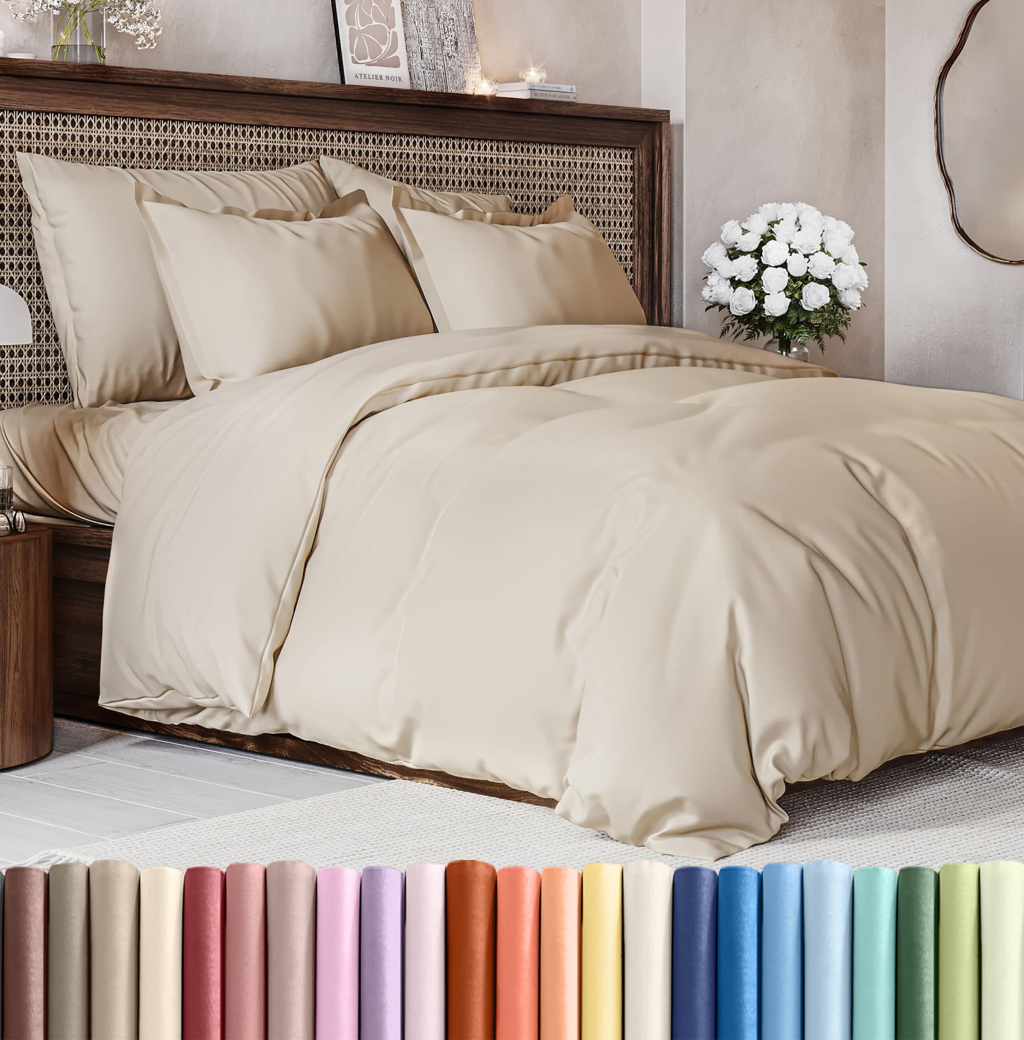 CGK Unlimited Duvet Cover - Extra Soft Duvet Cover with Pillow Shams for Women, Men, Kids & Teens - Comfy, Breathable, Hotel Luxury w/Zipper Closures & Ties