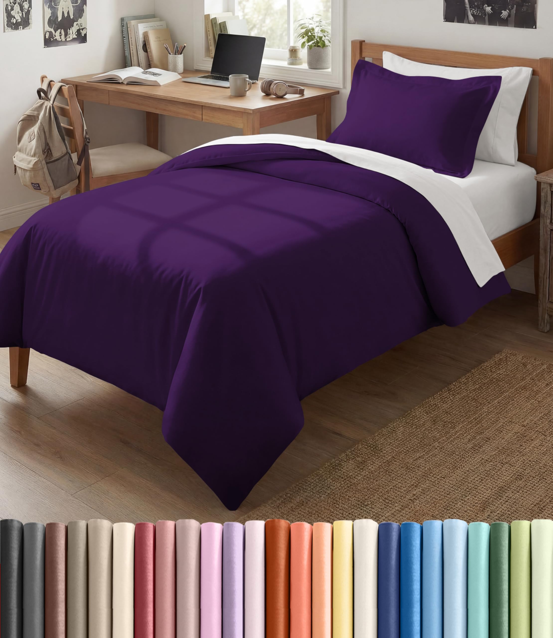 CGK Unlimited Duvet Cover - Extra Soft Duvet Cover with Pillow Shams for Women, Men, Kids & Teens - Comfy, Breathable, Hotel Luxury w/Zipper Closures & Ties