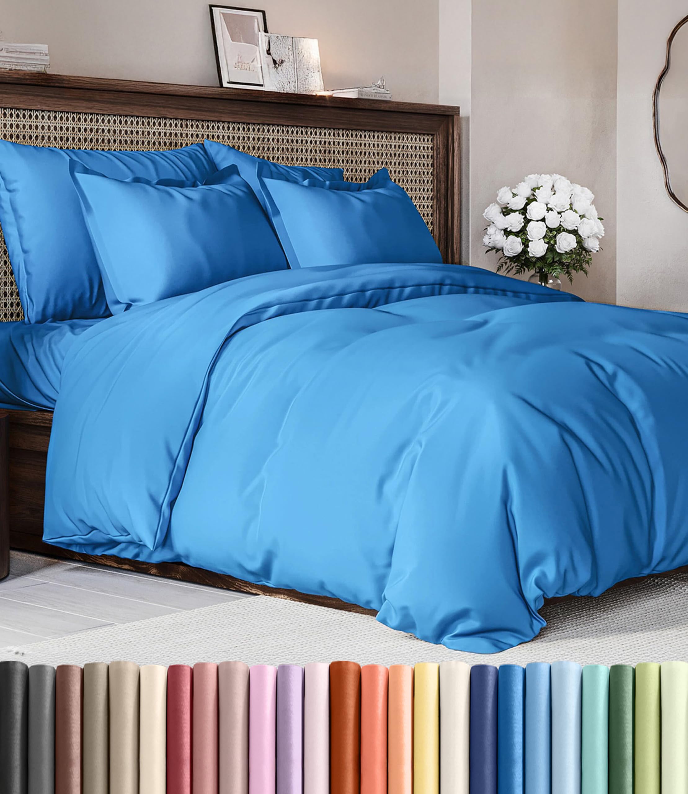 CGK Unlimited Duvet Cover - Extra Soft Duvet Cover with Pillow Shams for Women, Men, Kids & Teens - Comfy, Breathable, Hotel Luxury w/Zipper Closures & Ties