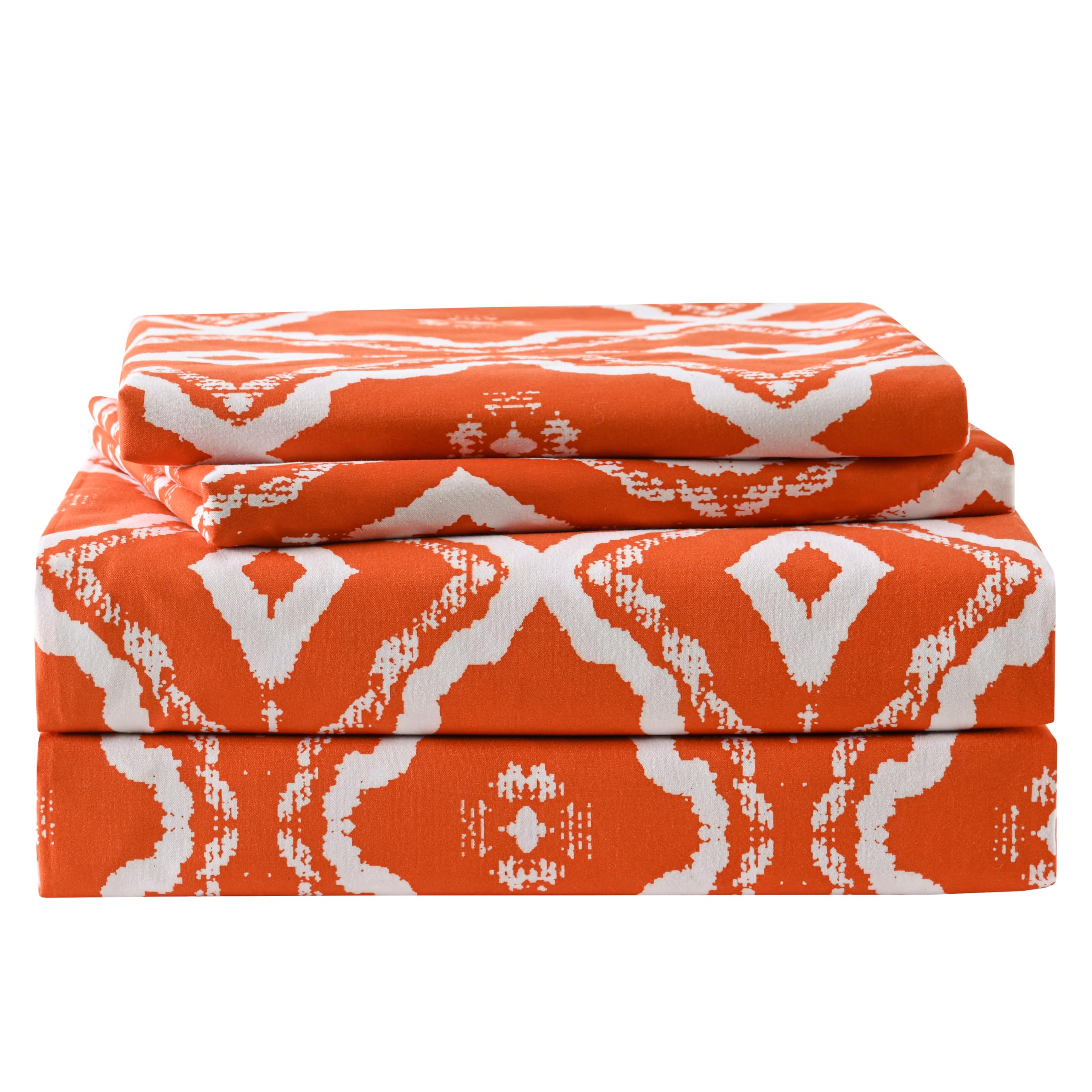 Yibeizi Floral Printed Sheet Set, Boho Pattern Bed Sheets Cooling Bedding Sheets & Pillowcases Soft Microfiber 15" Extra Deep Pocket Fitted Bedsheet 4 Piece