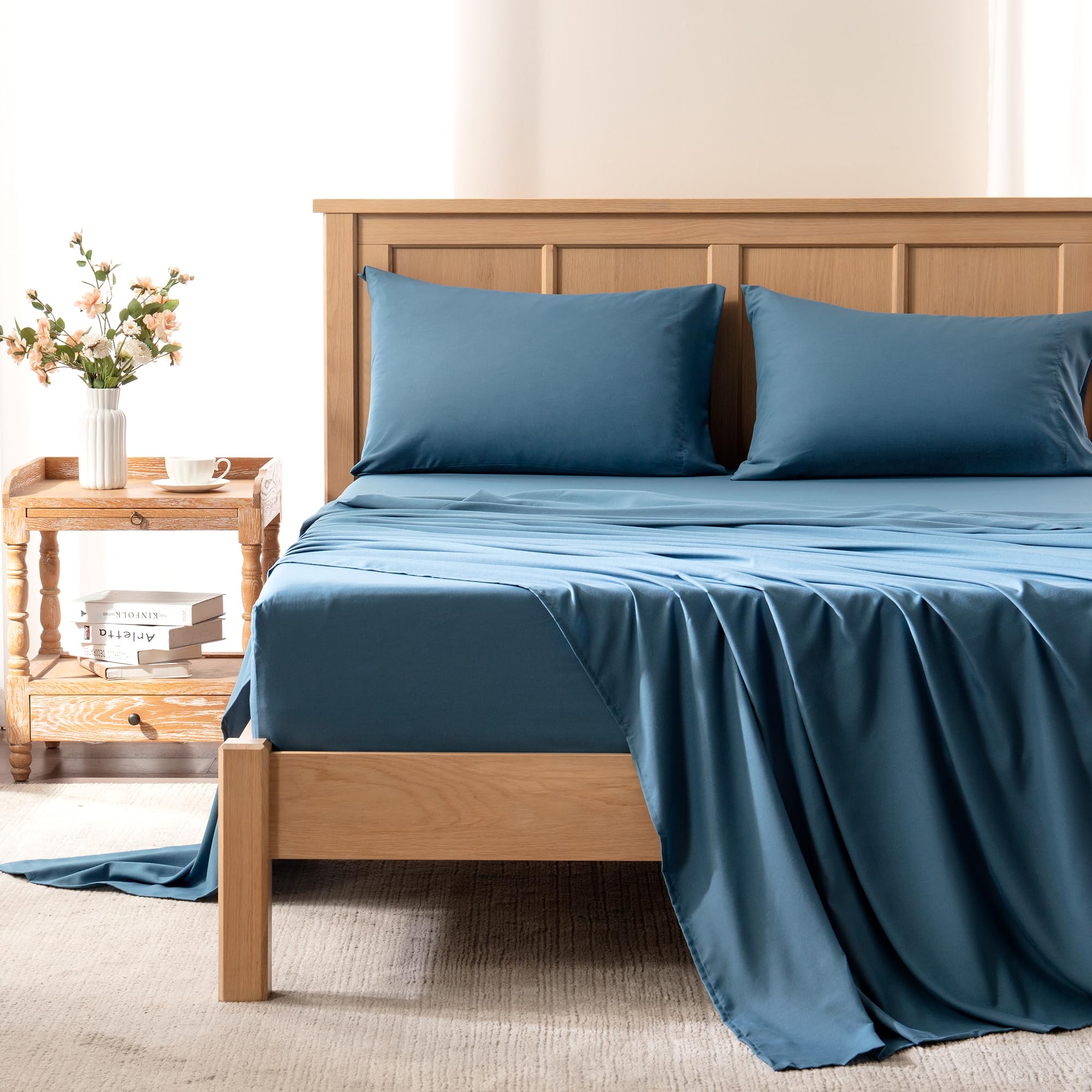 All Around Elastic-Warm Weather for Night Sweats Coolmax Cooling Sheets Moisture Wicking Super Soft