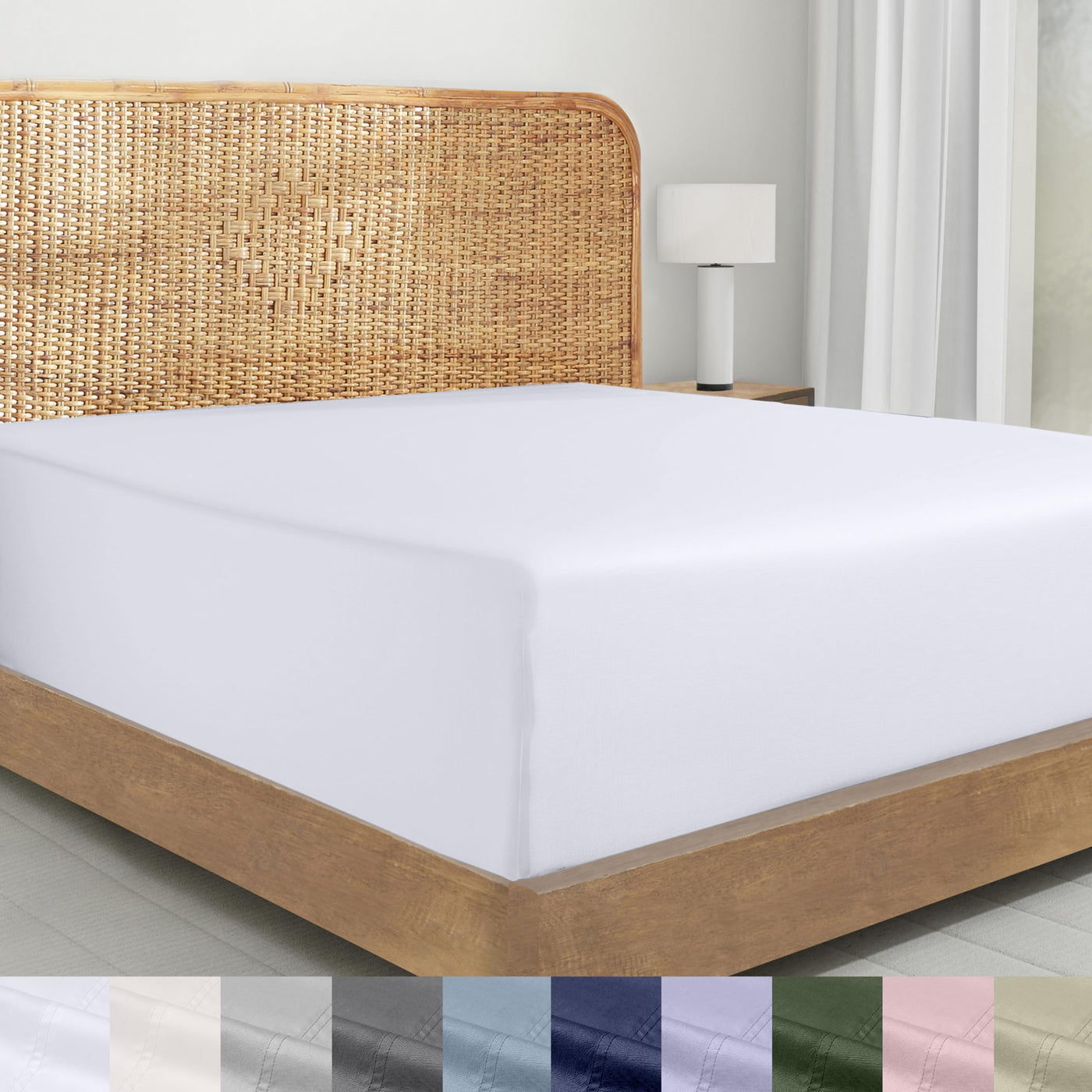 California Design Den Organic Cotton Percale Fitted Sheet