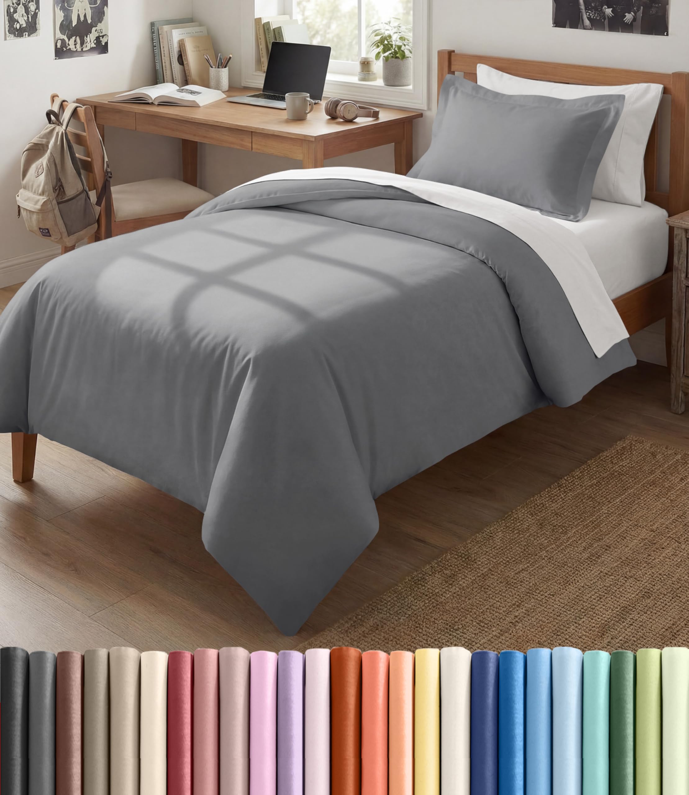 CGK Unlimited Duvet Cover - Extra Soft Duvet Cover with Pillow Shams for Women, Men, Kids & Teens - Comfy, Breathable, Hotel Luxury w/Zipper Closures & Ties