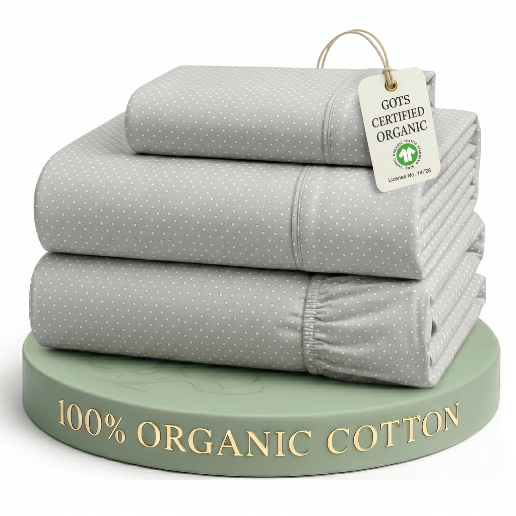 Lane Linen 100% Organic Cotton Sheet Set, Soft Cooling Bed Sheets, Hotel Quality Bed Sheet Set, Breatheble Sheet Set Deep Pocket Upto 15"