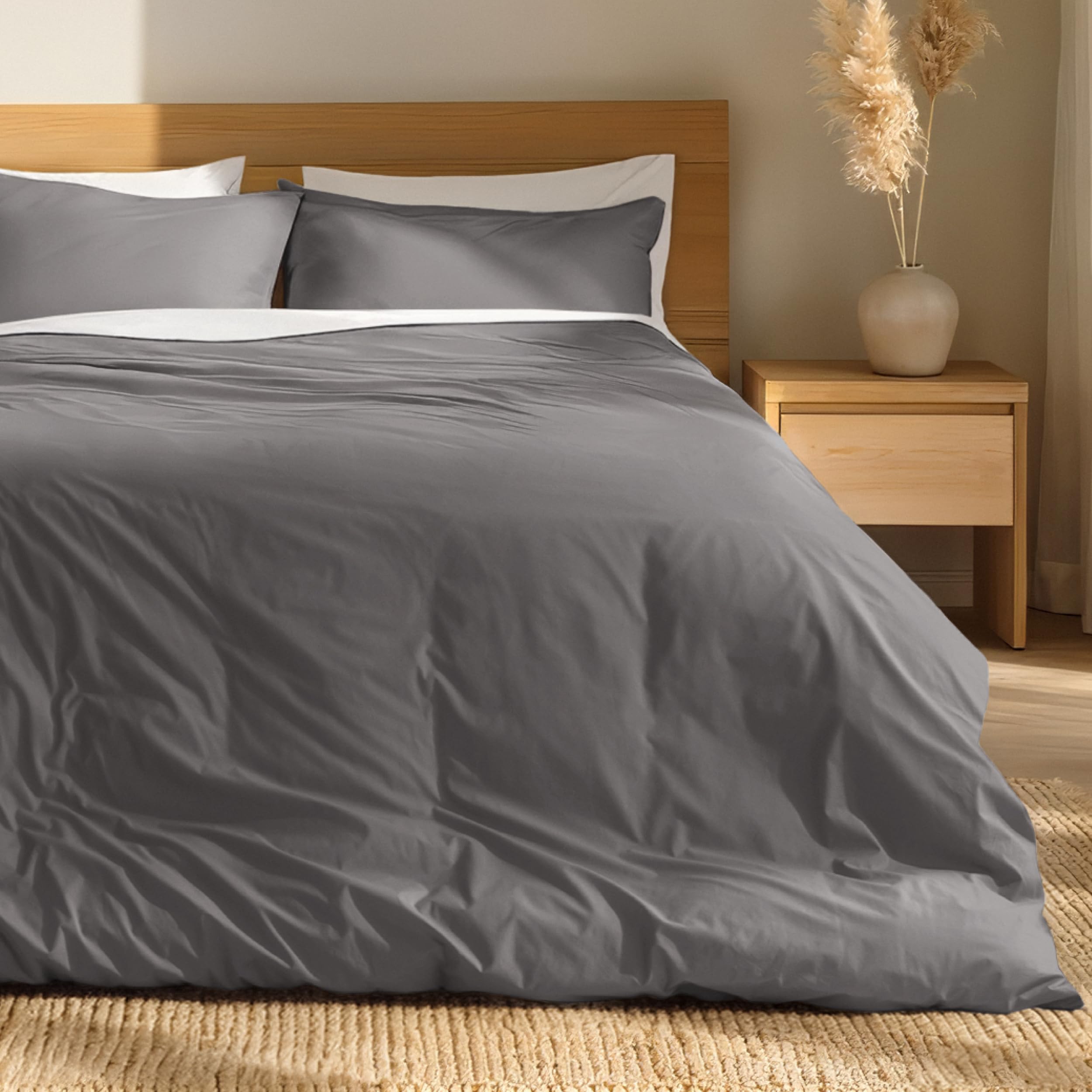 Bare Home Organic Cotton Percale Duvet Cover Set
