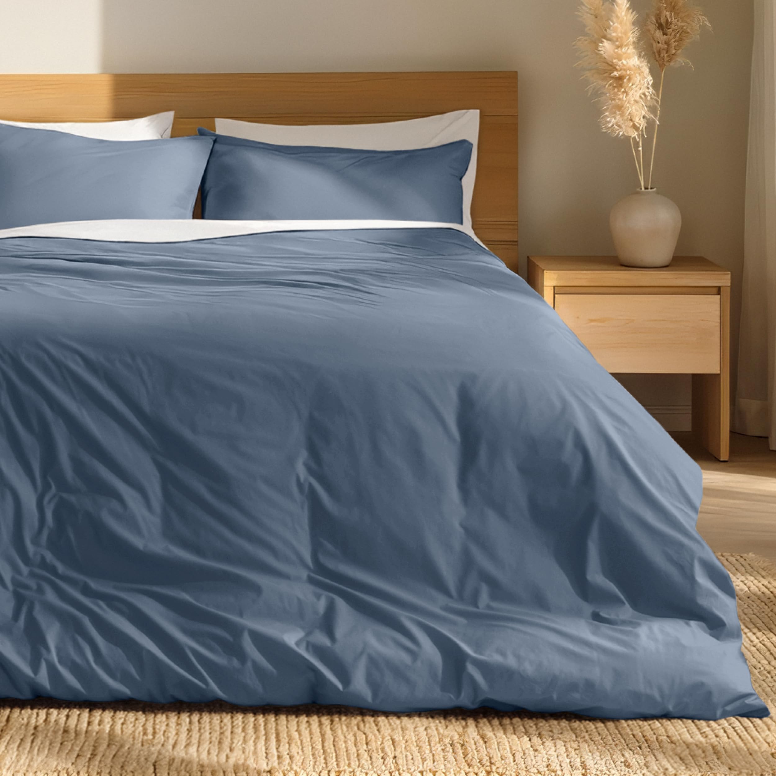 Bare Home Organic Cotton Percale Duvet Cover Set
