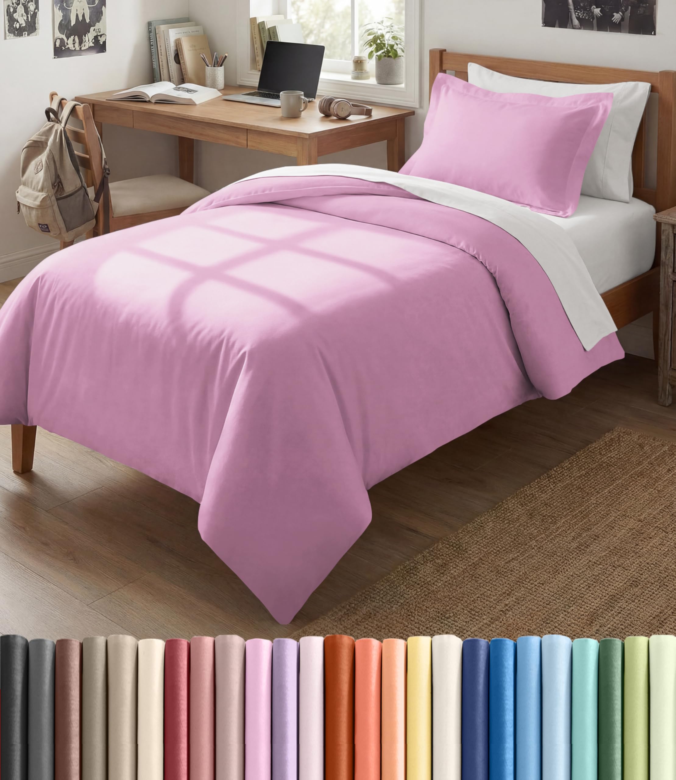 CGK Unlimited Duvet Cover - Extra Soft Duvet Cover with Pillow Shams for Women, Men, Kids & Teens - Comfy, Breathable, Hotel Luxury w/Zipper Closures & Ties