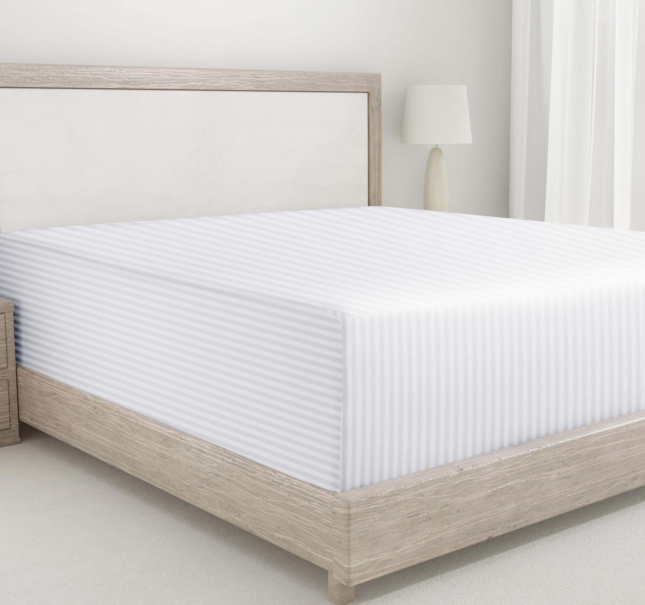 California Design Den 400 Thread Count Fitted Sheet 100% Cotton Sateen, Deep Pocket, Soft & Cooling.