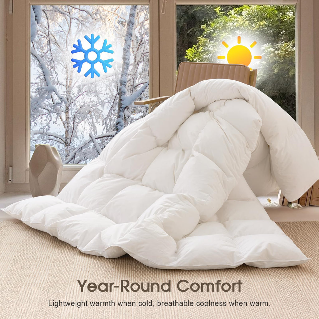 Cobnom Organic Cotton Feather & Down Fibers Comforter