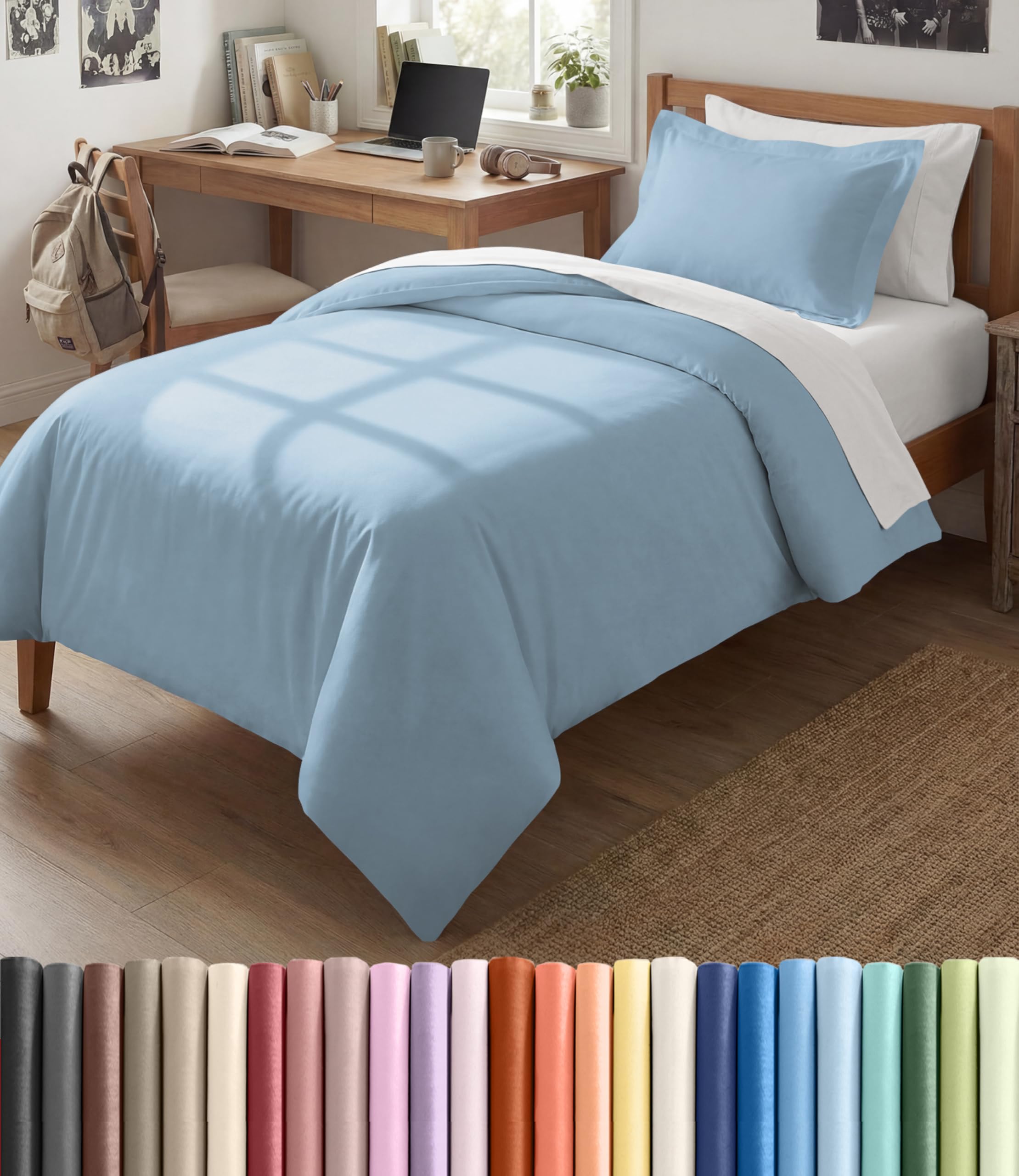 CGK Unlimited Duvet Cover - Extra Soft Duvet Cover with Pillow Shams for Women, Men, Kids & Teens - Comfy, Breathable, Hotel Luxury w/Zipper Closures & Ties