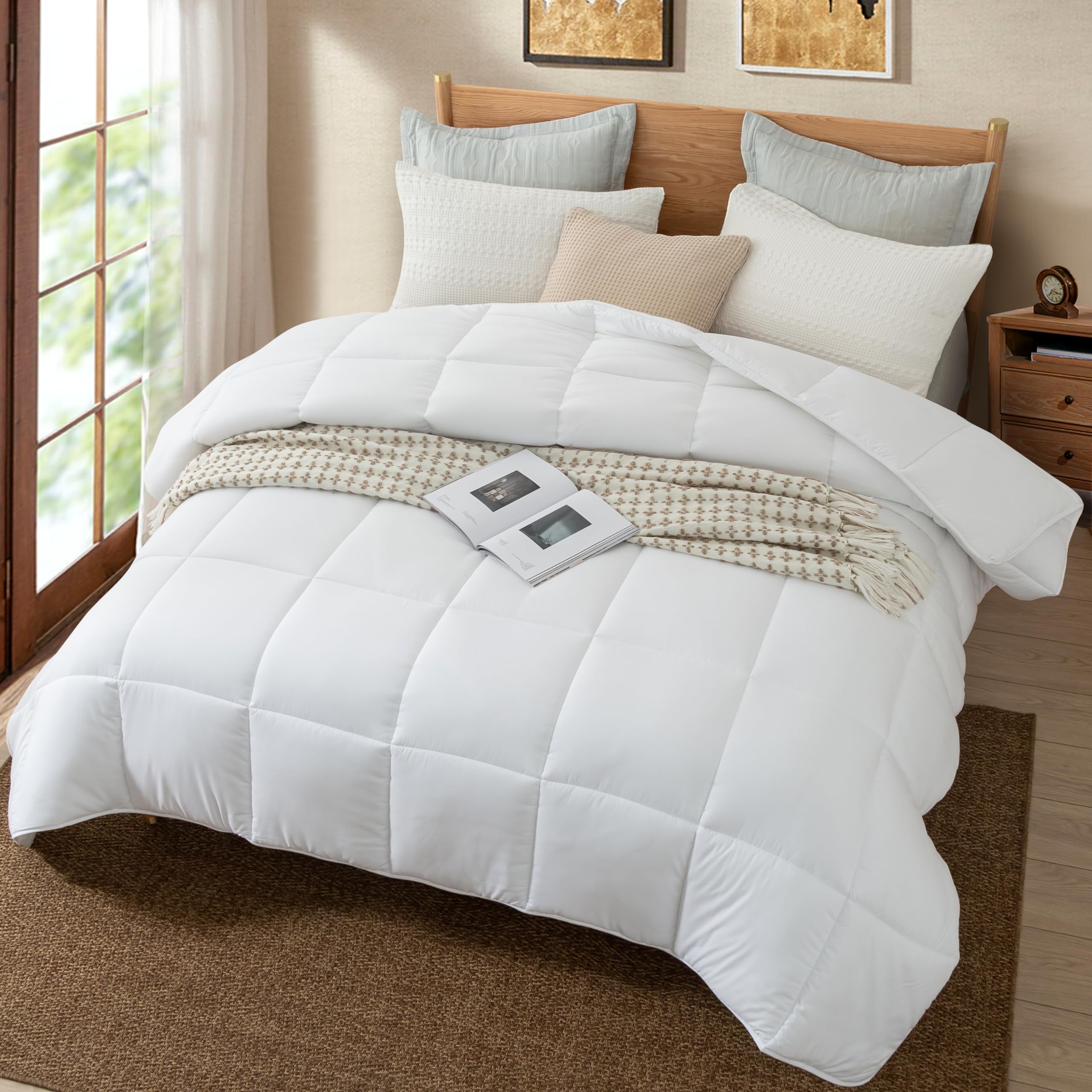 Dorrin Nessin Down Alternative Comforter All Season Duvet Insert,Double Brushed Microfiber Quilt Cover, Box Stitched with Corner Tabs