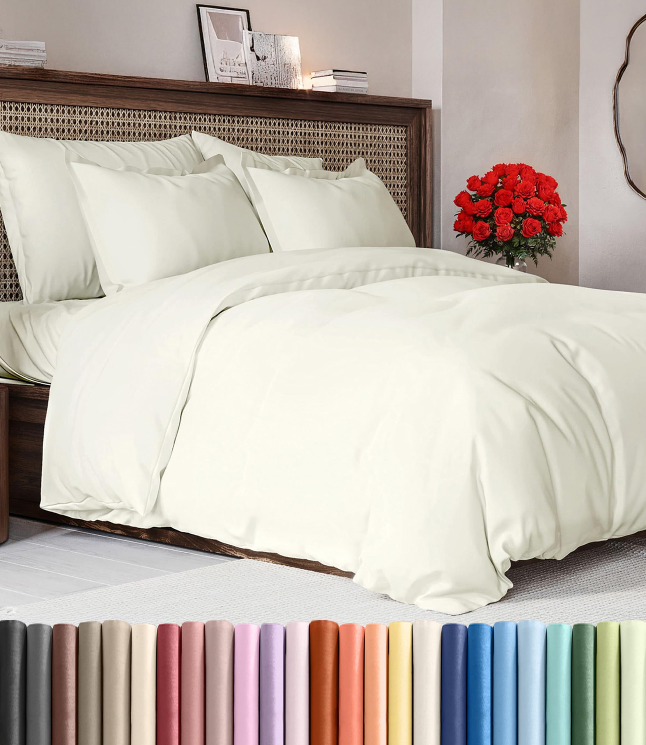 CGK Unlimited Duvet Cover - Extra Soft Duvet Cover with Pillow Shams for Women, Men, Kids & Teens - Comfy, Breathable, Hotel Luxury w/Zipper Closures & Ties